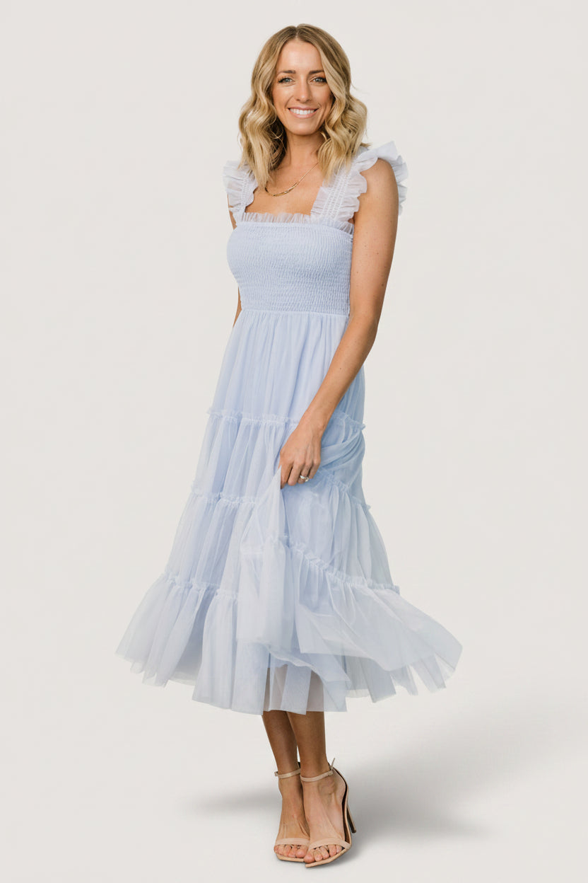 Baltic Born Womens Emma Smocked Tulle Dress | Light Blue | Size: 1XL Baltic Born Womens Emma Smocked Tulle Dress | Light Blue | Size: 1XL