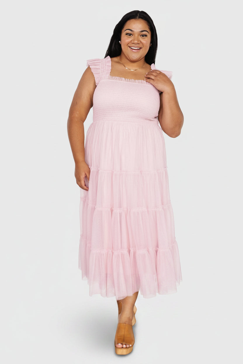 Emma Smocked Tulle Dress | Mauve Emma Smocked Tulle Dress | Mauve