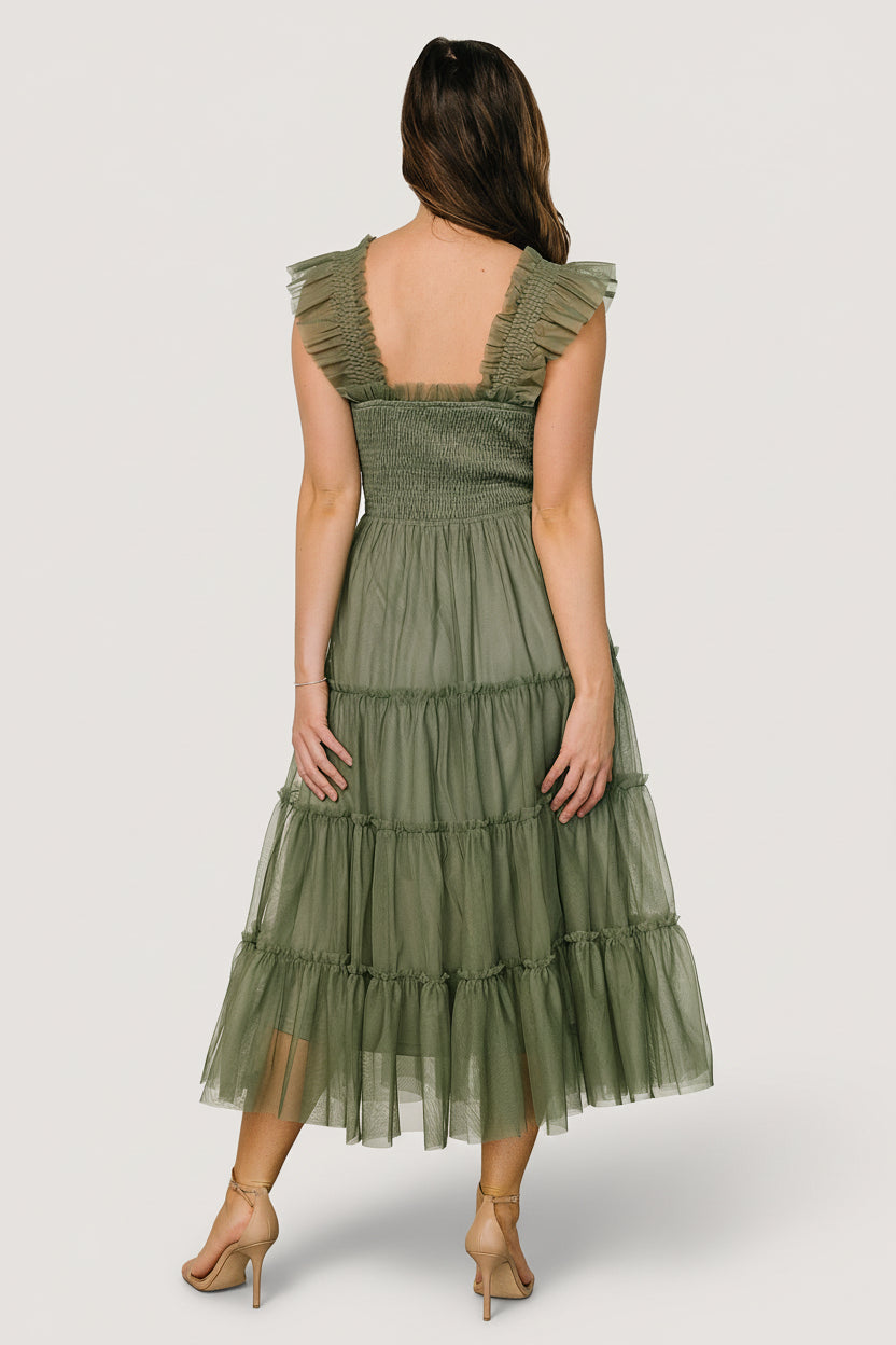 Emma Smocked Tulle Dress | Sage