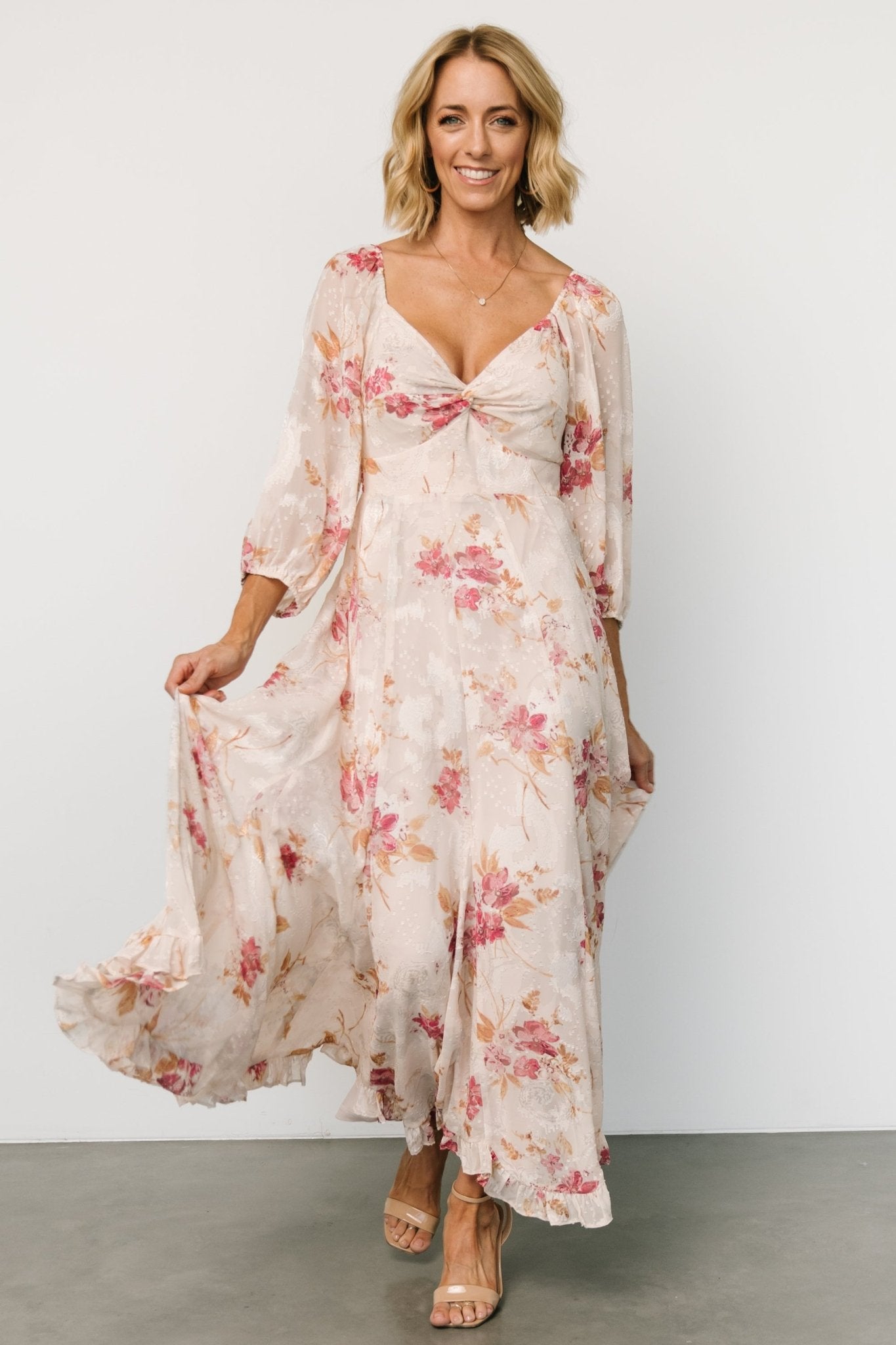 Estefania Maxi Dress Blush Pink Floral