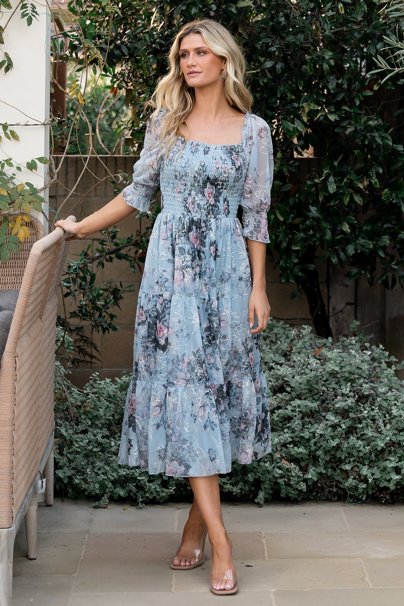 Midi Dress Superbalist Summer Dresses Pink Lily Thalia Blue Floral Smocked Top Maxi Dress Women's M Midi Dress Superbalist Summer Dresses Pink Lily Thalia Blue Floral Smocked Top Maxi Dress Women's M