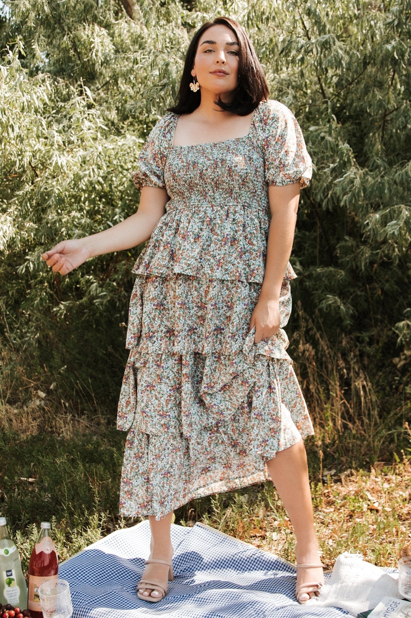 Felicia Tiered Maxi Dress, Green Multi | Baltic Born S Felicia Tiered Maxi Dress, Green Multi | Baltic Born S