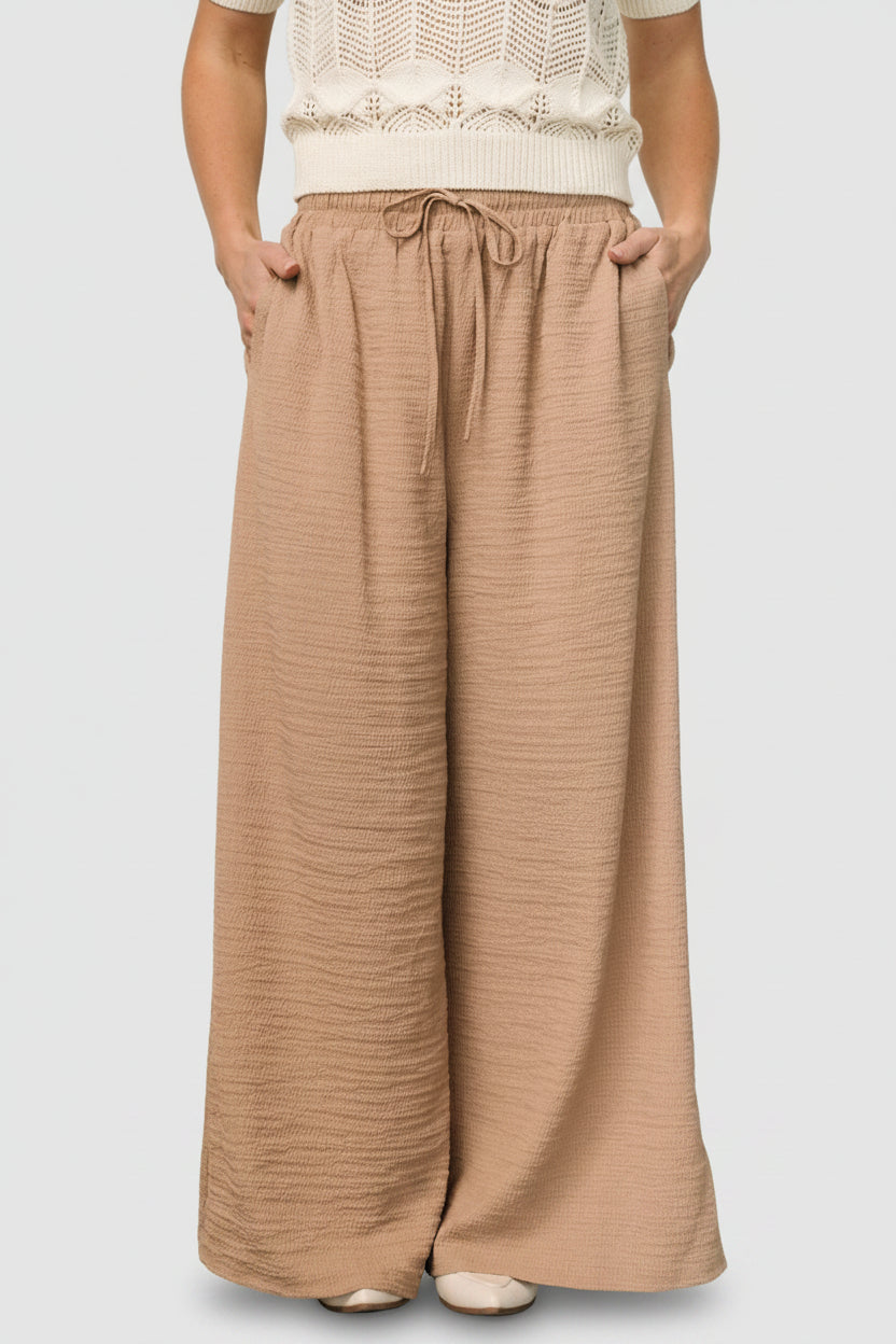 Florence Textured Pants | Beige