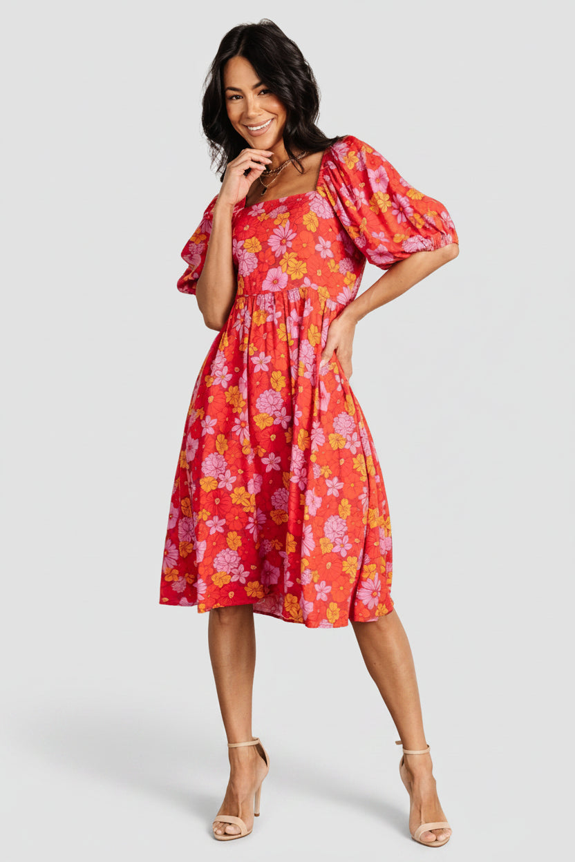 Baltic Born Womens Gabbie Short Dress | Red Multi Floral | Size: Small Baltic Born Womens Gabbie Short Dress | Red Multi Floral | Size: Small
