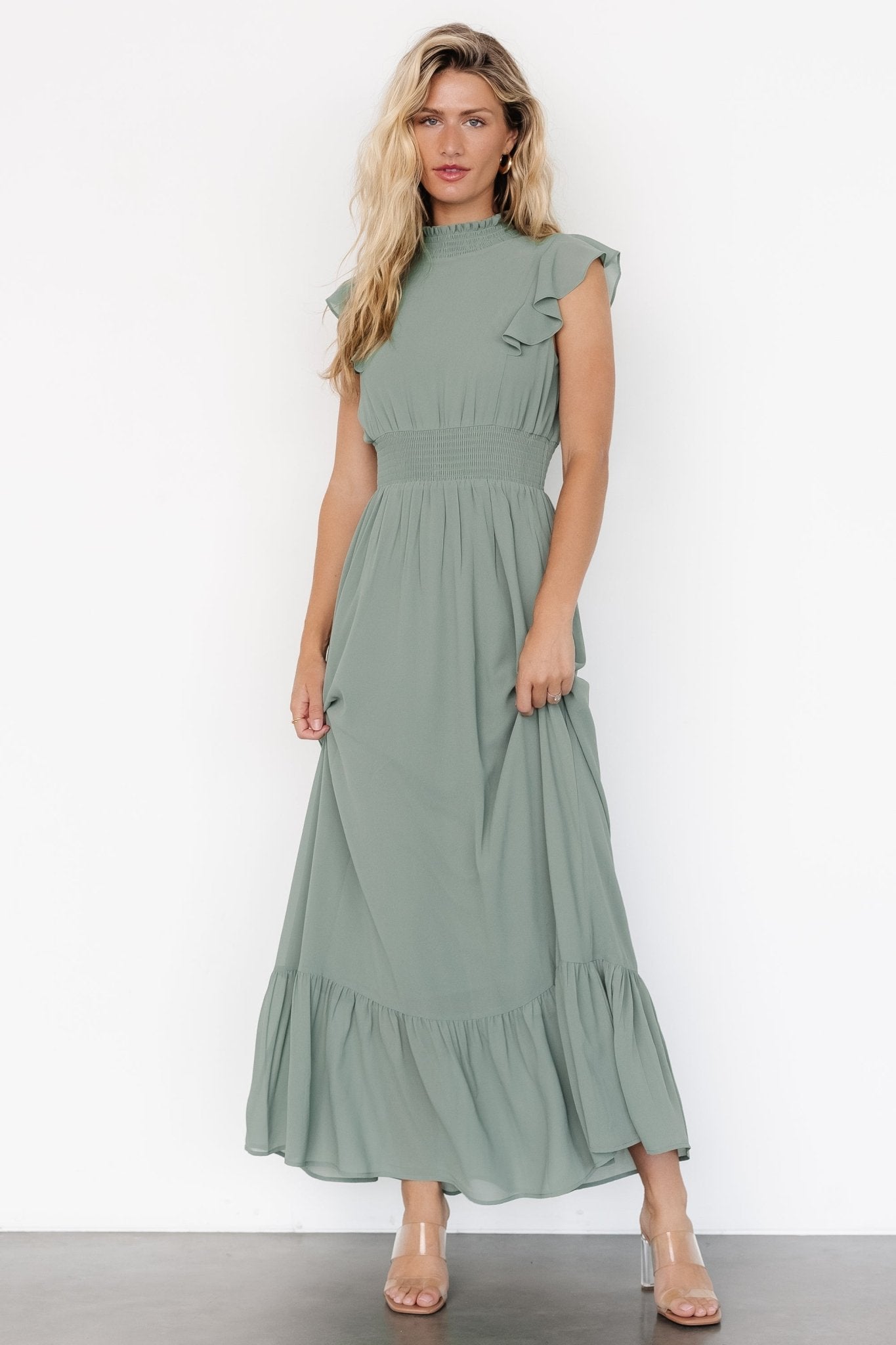 Kearny Ruffle Maxi Dress | Eucalyptus Kearny Ruffle Maxi Dress | Eucalyptus
