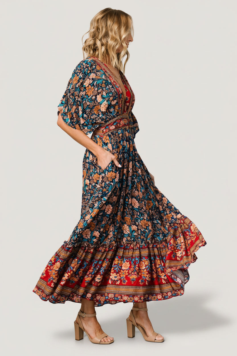 Leeanne Midi Dress | Navy Multi Floral