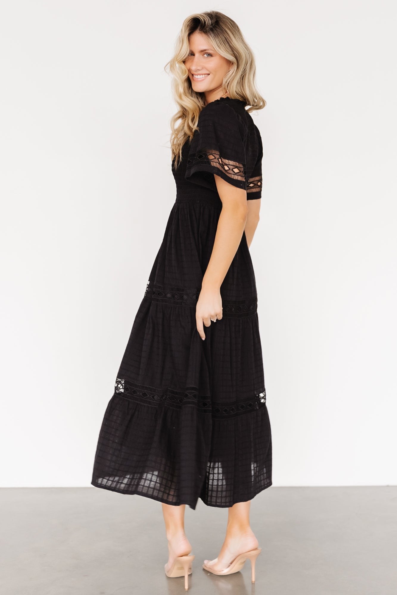 Loveland Geo Lace Maxi Dress | Black - Baltic Born