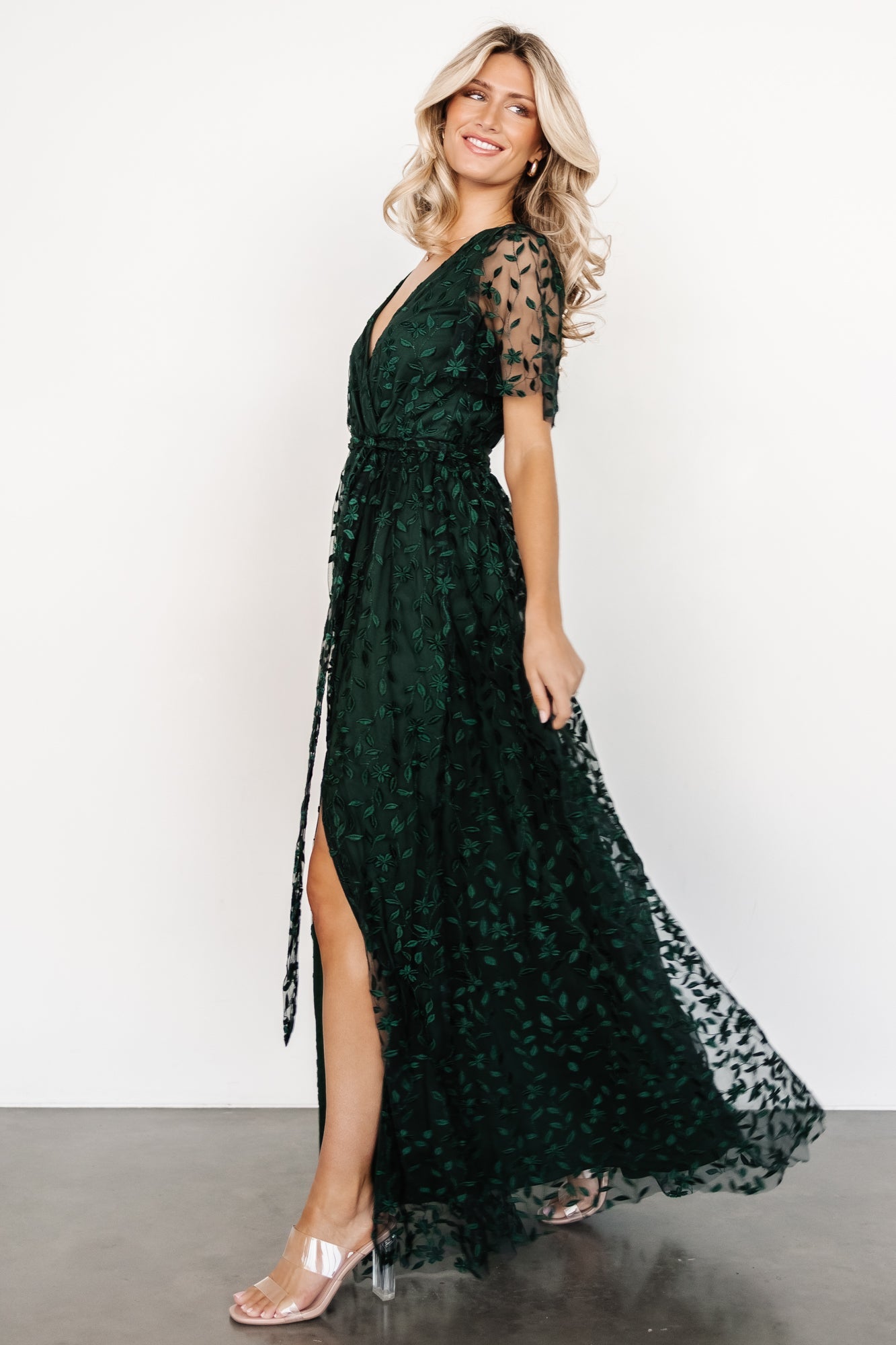 Marseille Embossed Maxi Dress | Green - Baltic Born