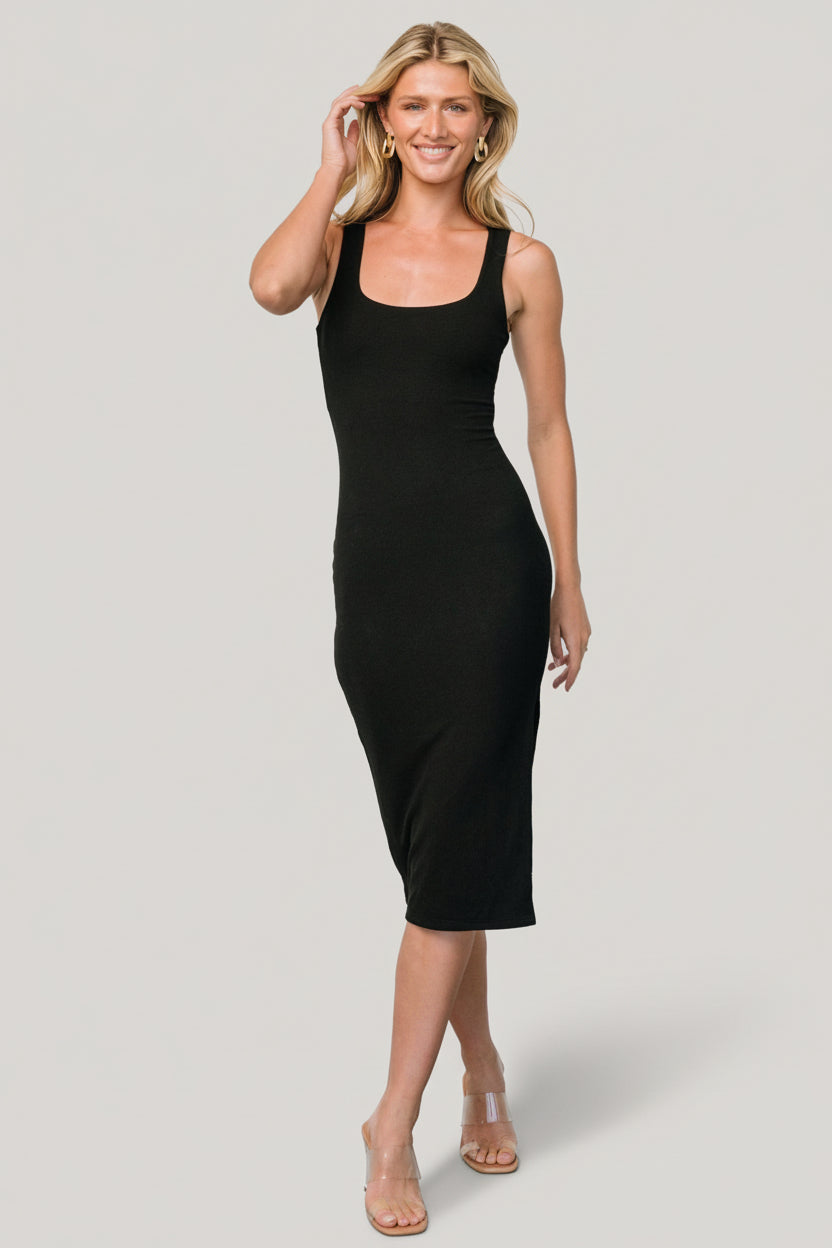 Moore Ribbed Tank Midi Bodycon U-Neck | Baltic Born M Moore Ribbed Tank Midi Bodycon U-Neck | Baltic Born M