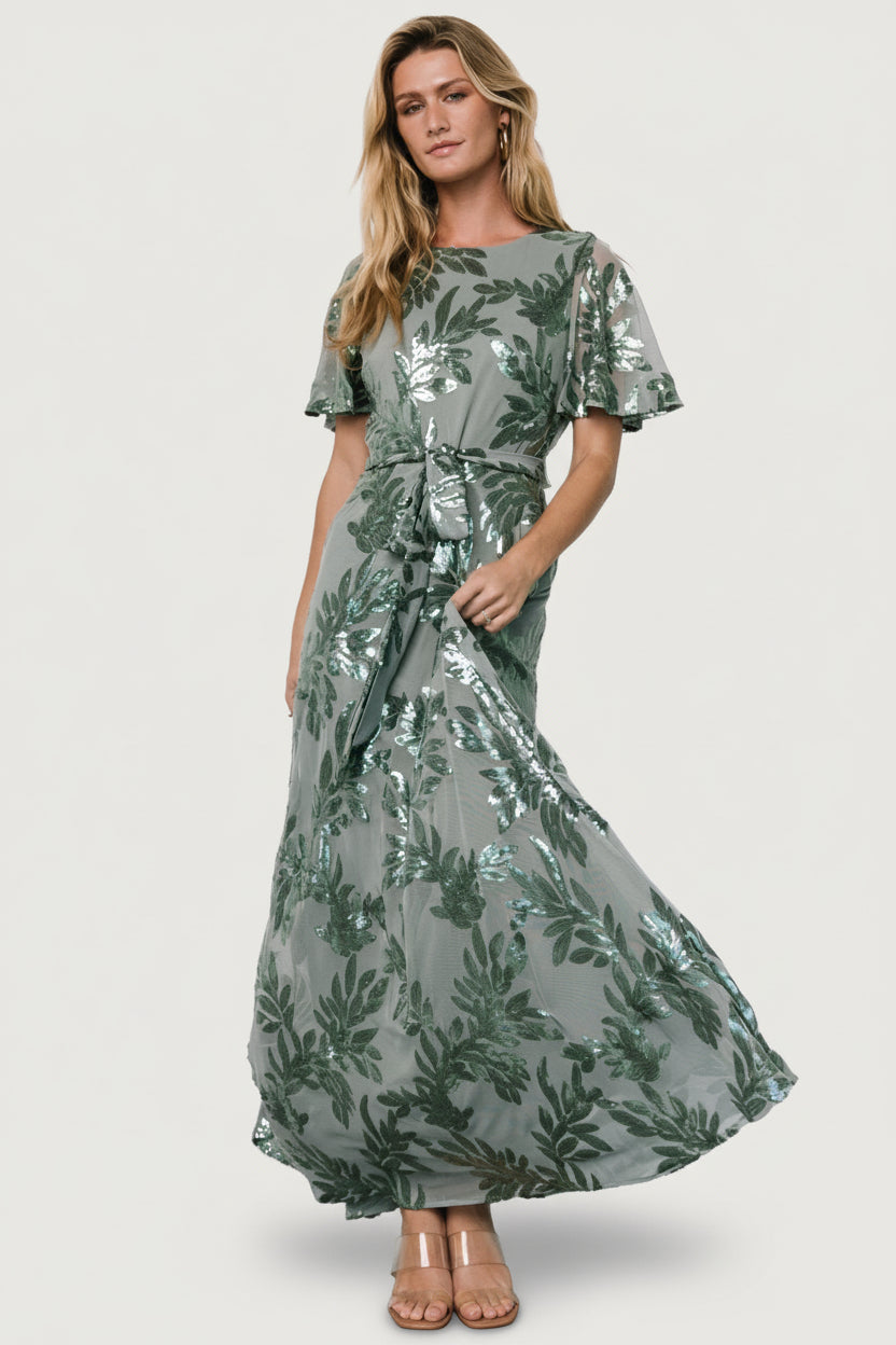Muse Sequin Maxi Dress | Eucalyptus - Baltic Born