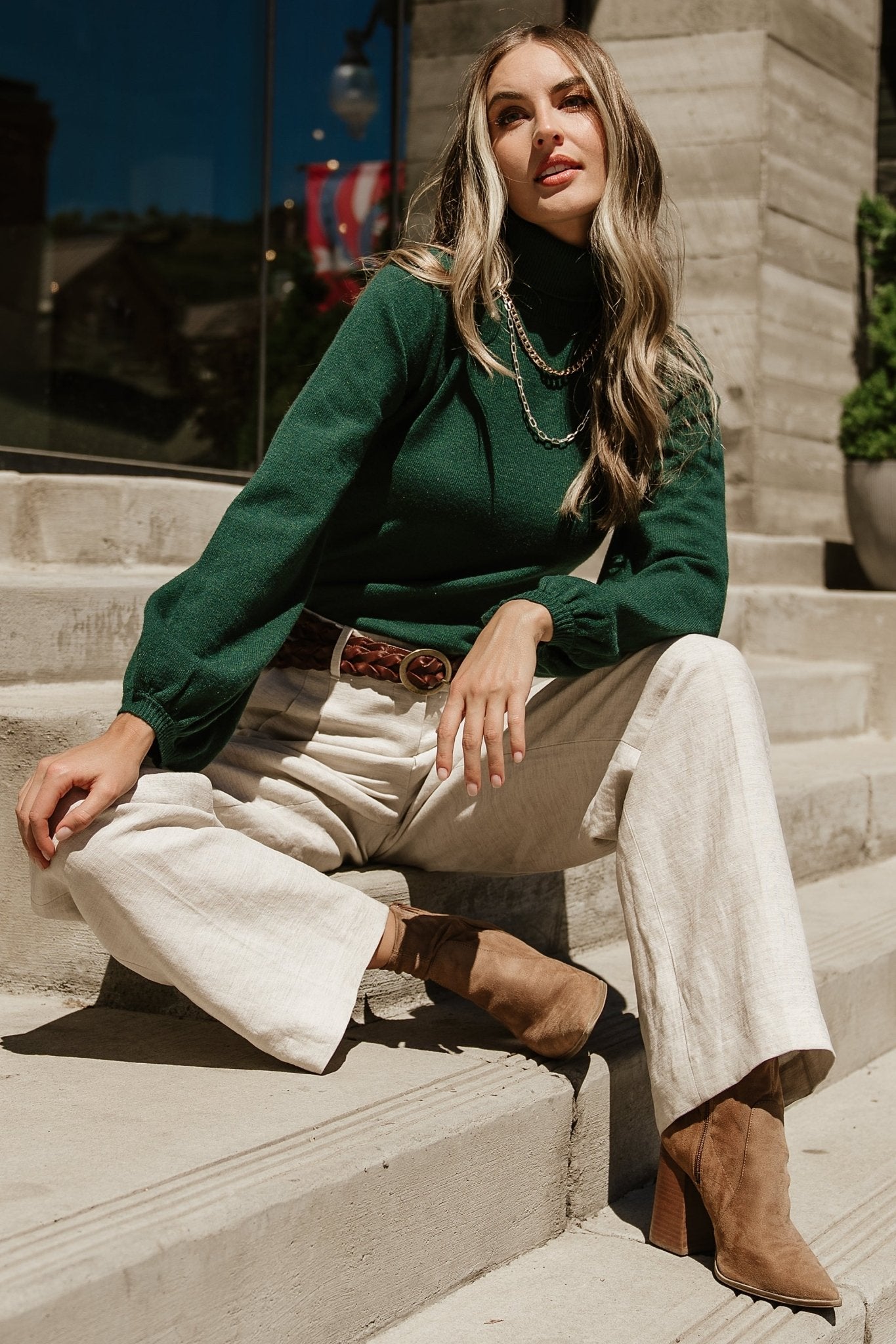 Nielsen Turtleneck Sweater Emerald - Main Image