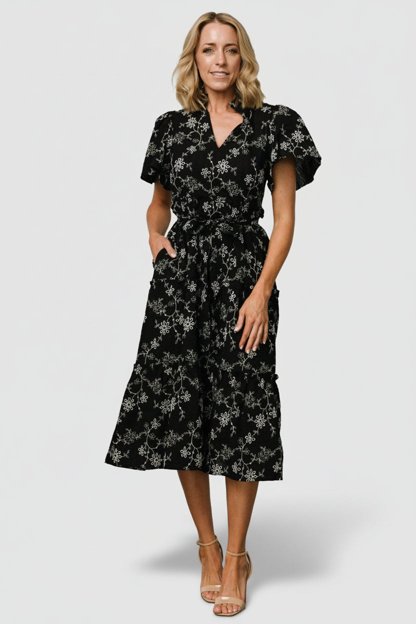 tiered midi dress cotton Odeya Tiered Midi Dress