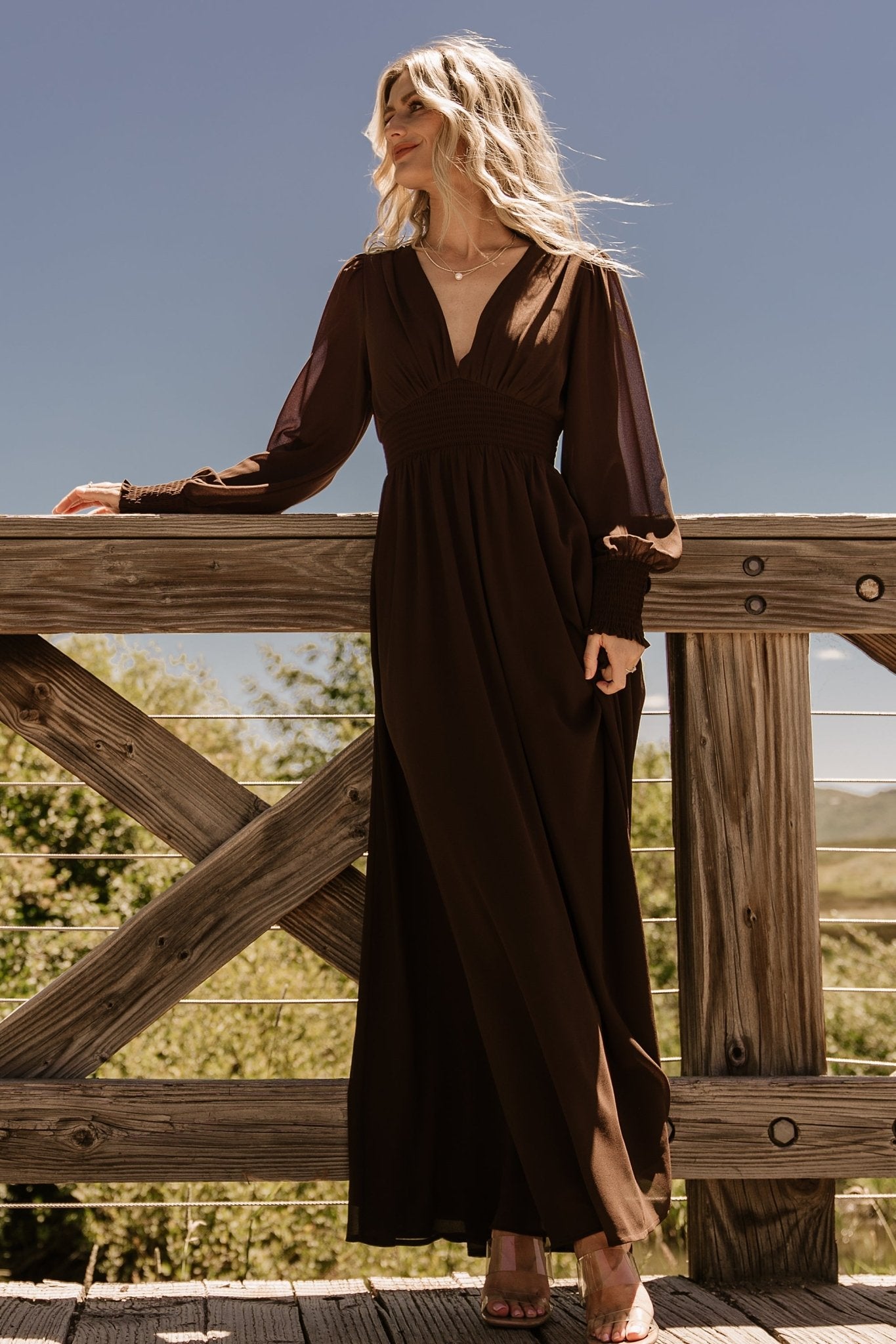 Olivia Maxi Dress | Dark Brown | Baltic Born