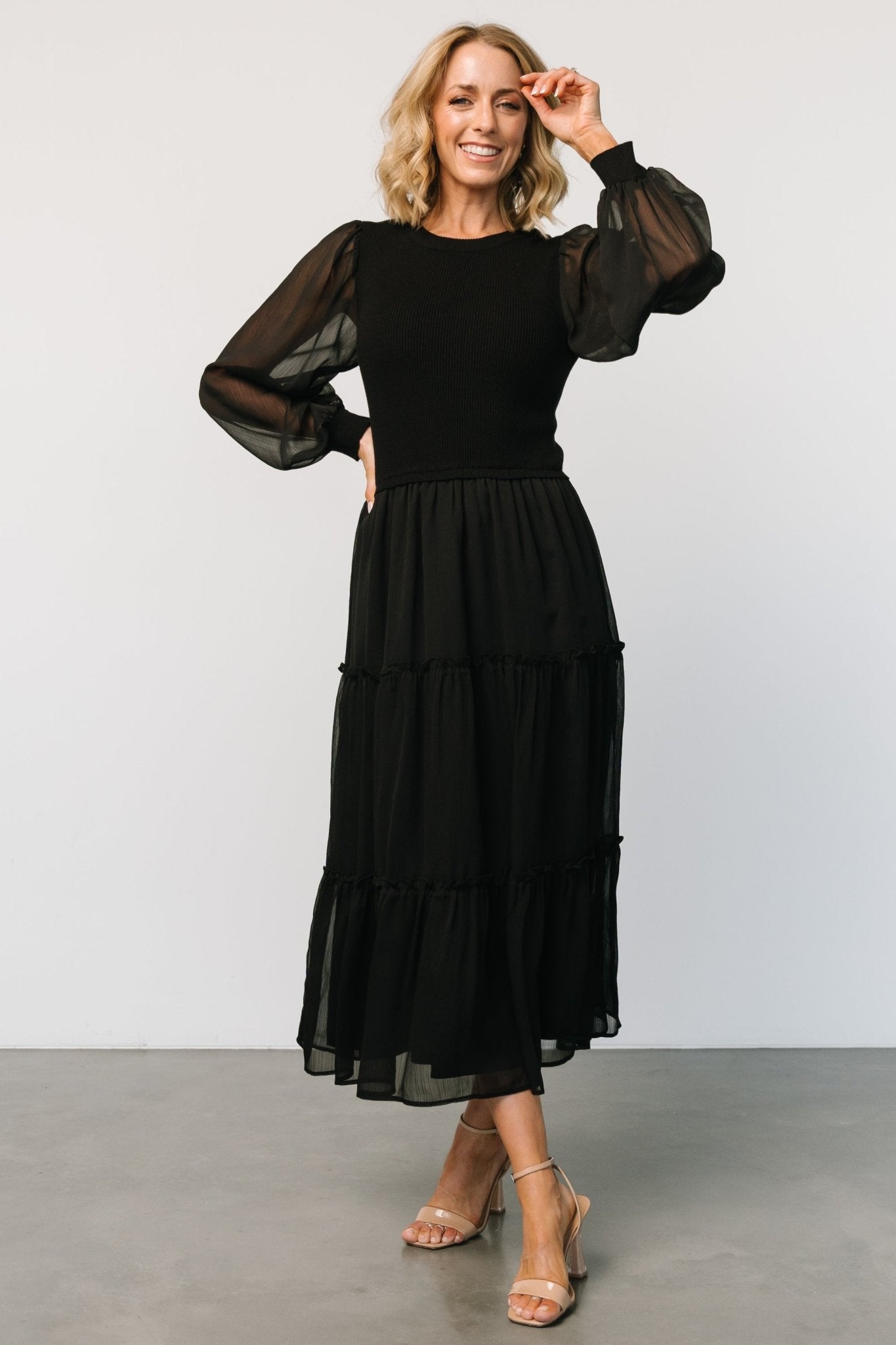 Baltic Born Womens Remi Ribbed Maxi Dress | Black | Size: Large Baltic Born Womens Remi Ribbed Maxi Dress | Black | Size: Large