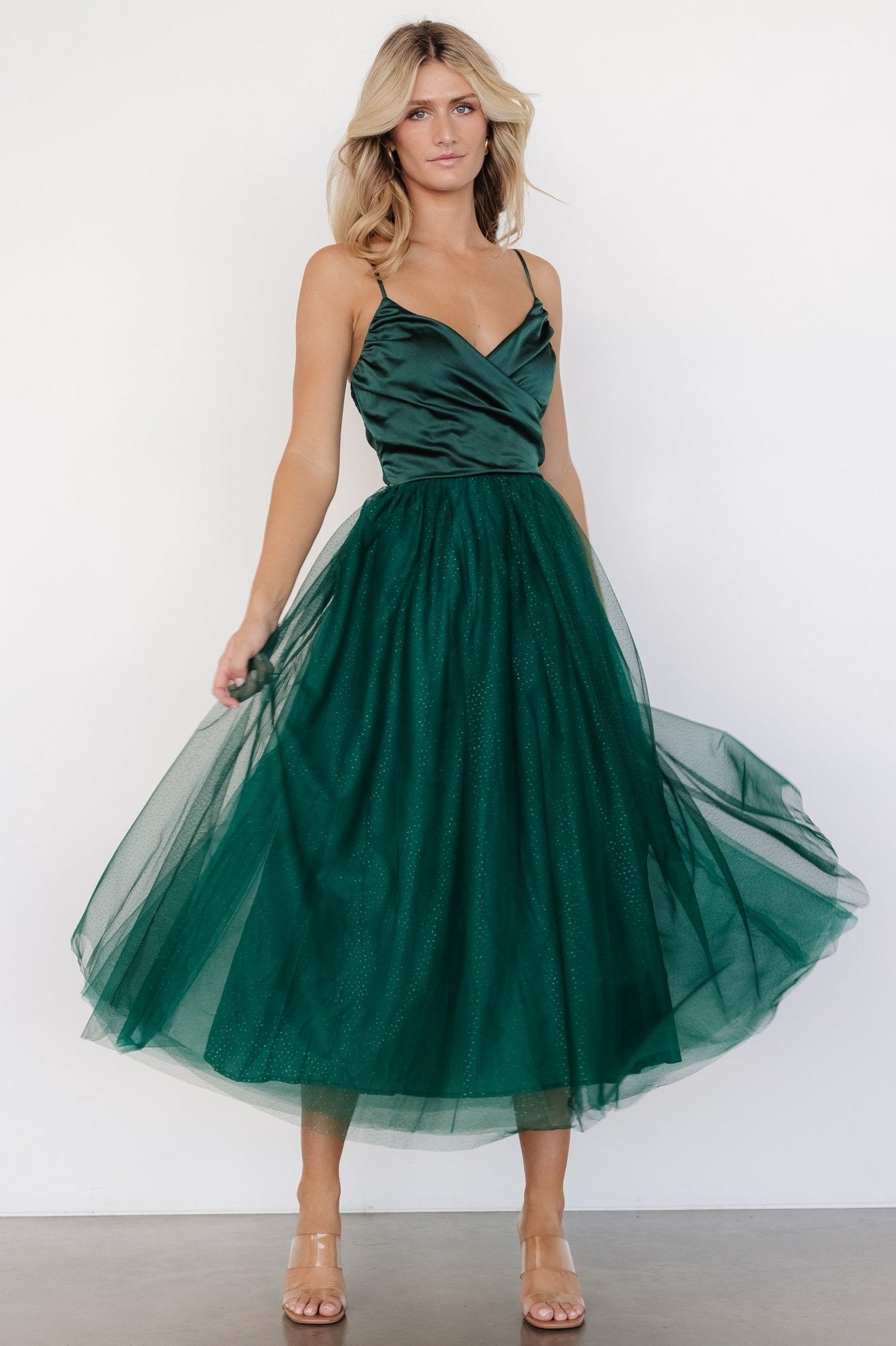 Shonda Sparkle Midi Dress | Emerald Shonda Sparkle Midi Dress | Emerald