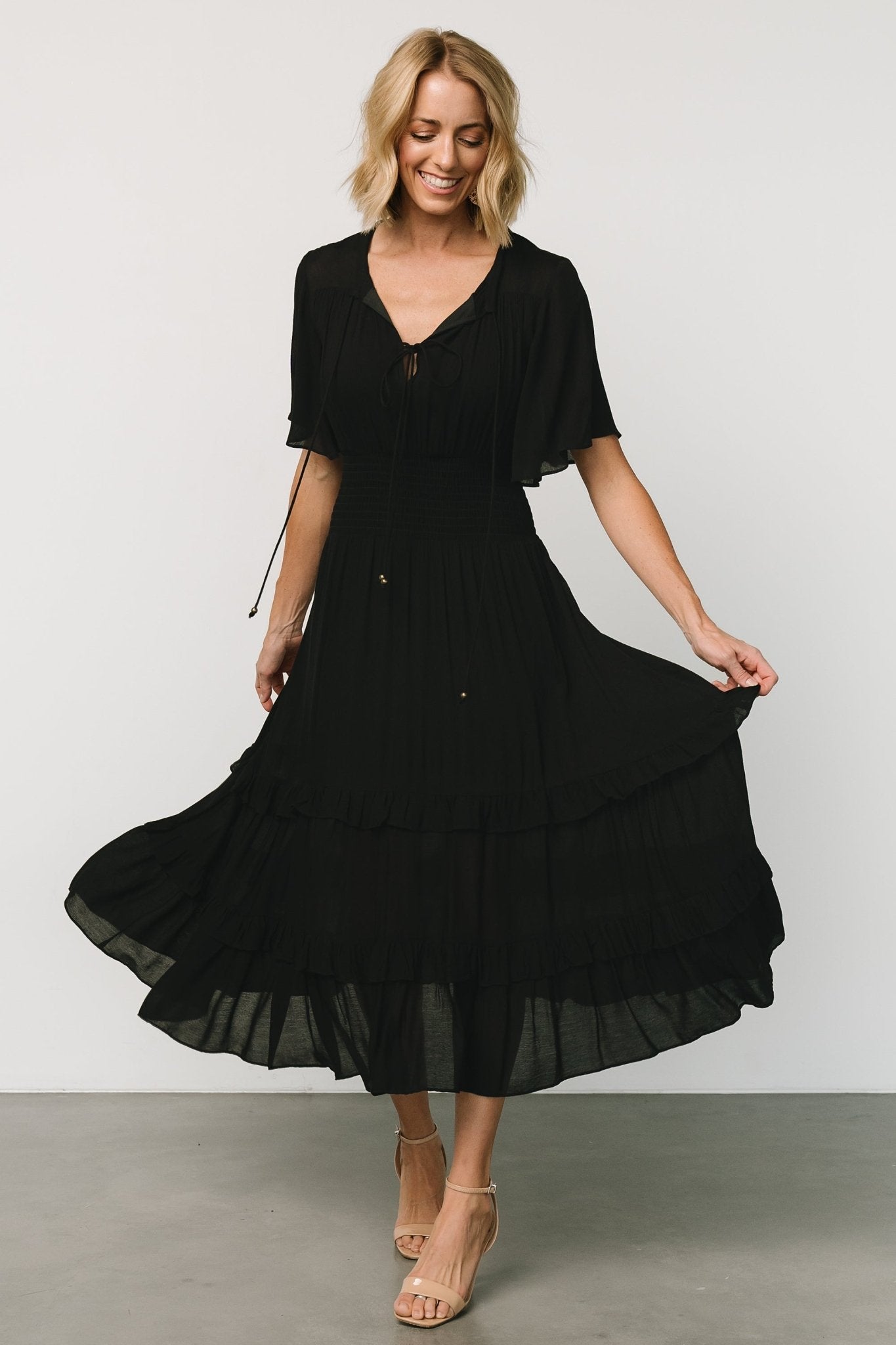 Spell Boho Midi Dress Black - Main Image