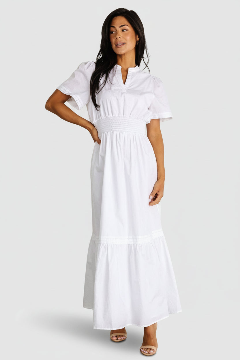 Vera Maxi Dress Off White Cotton Maxi with Pockets | Baltic Born L Vera Maxi Dress Off White Cotton Maxi with Pockets | Baltic Born L