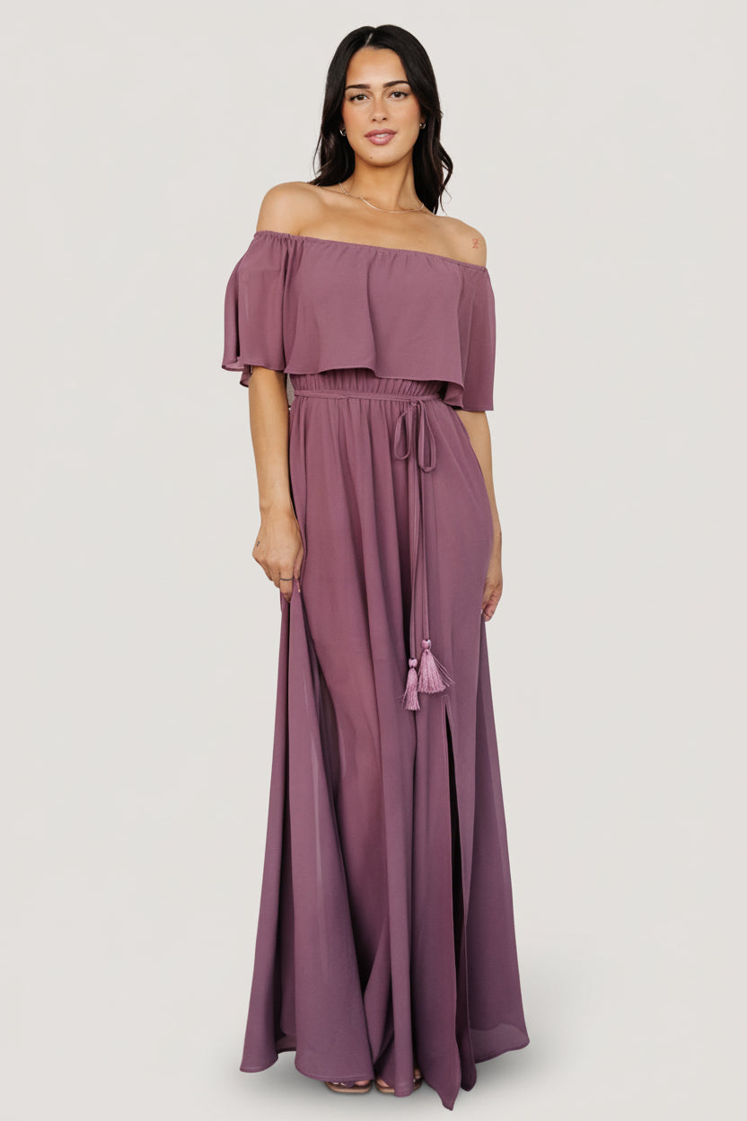 Victoria Off Shoulder Maxi Dress | Vintage Plum Victoria Off Shoulder Maxi Dress | Vintage Plum