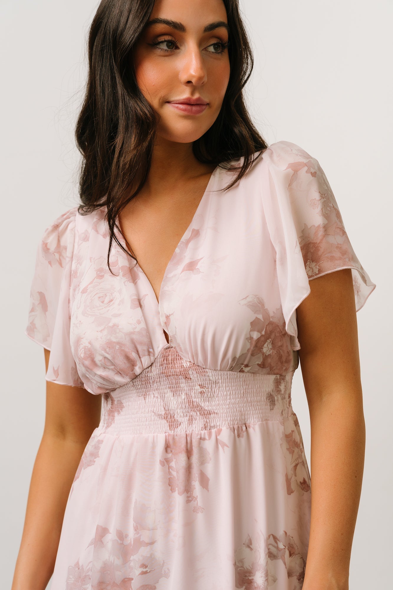 Alexandria Smocked Maxi Dress | Blush Floral | Baltic Born