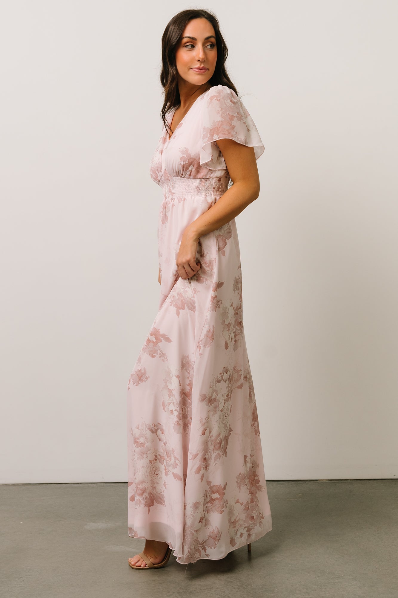 Alexandria Dress | Baltic Born | Smocked Blush Maxi Floral