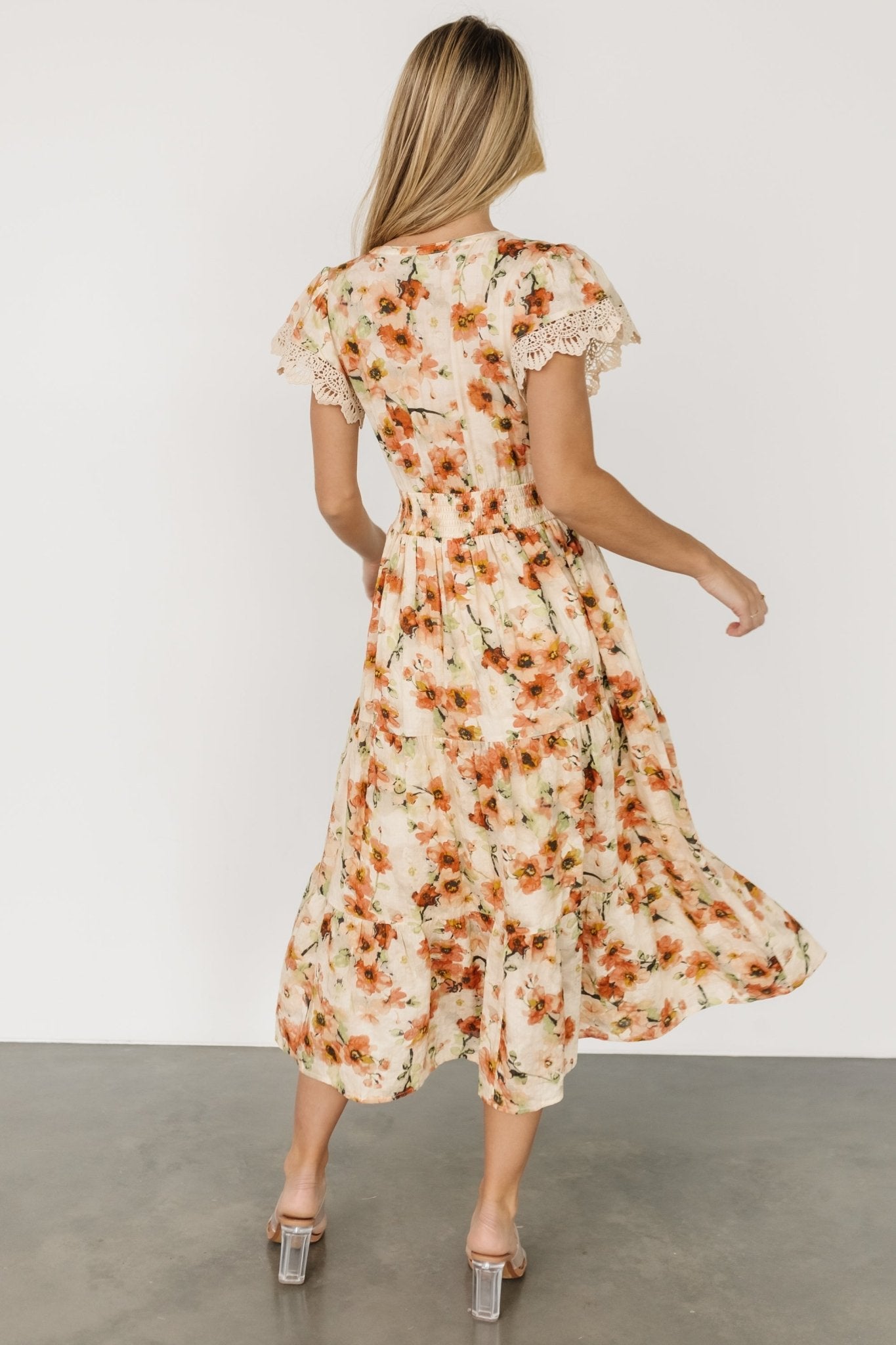 Aliyah Midi Dress | Coral Floral - Baltic Born