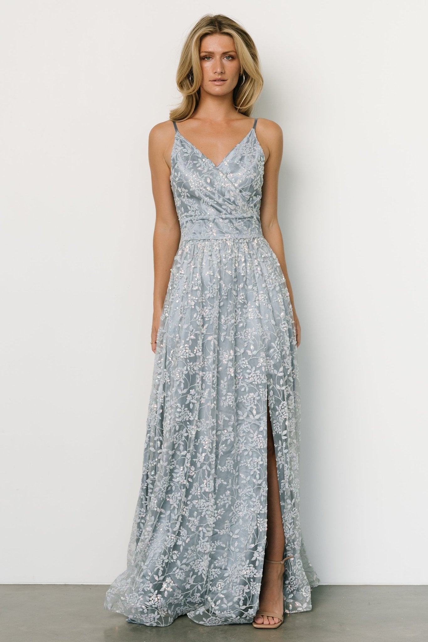 Angel Shimmer Gown | Dusty Blue