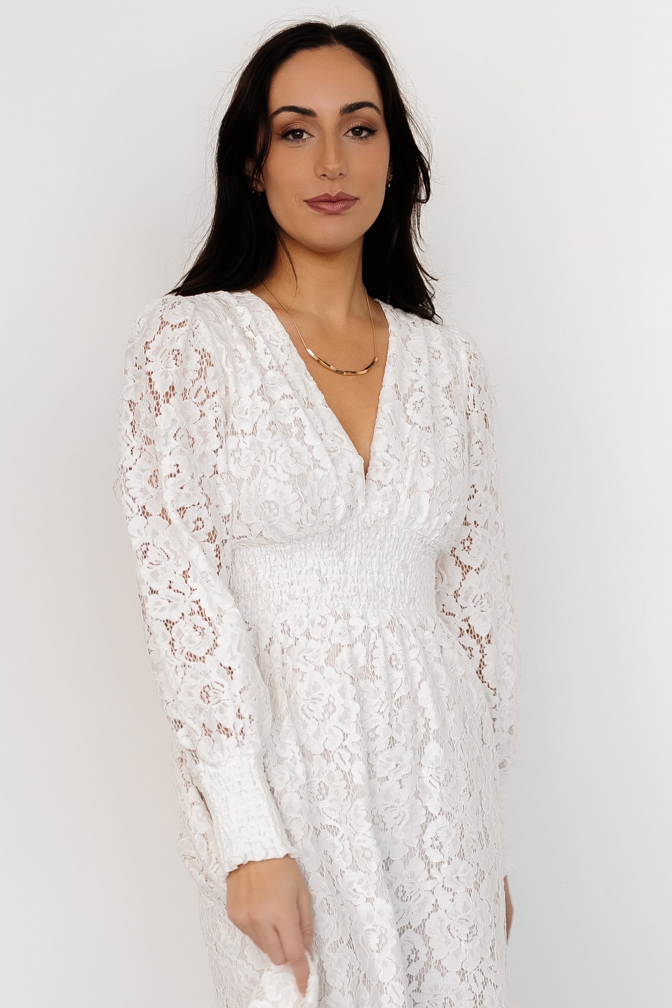 All I Know White Lace Long Sleeve Maxi Dress