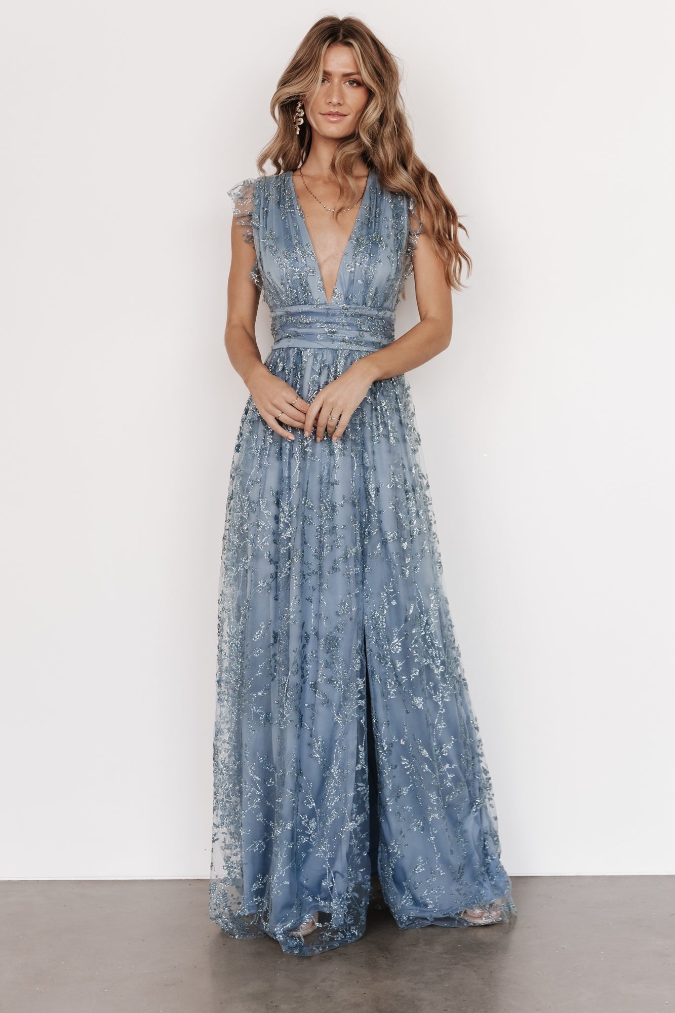 Arlene Shimmer Gown | Winter Blue