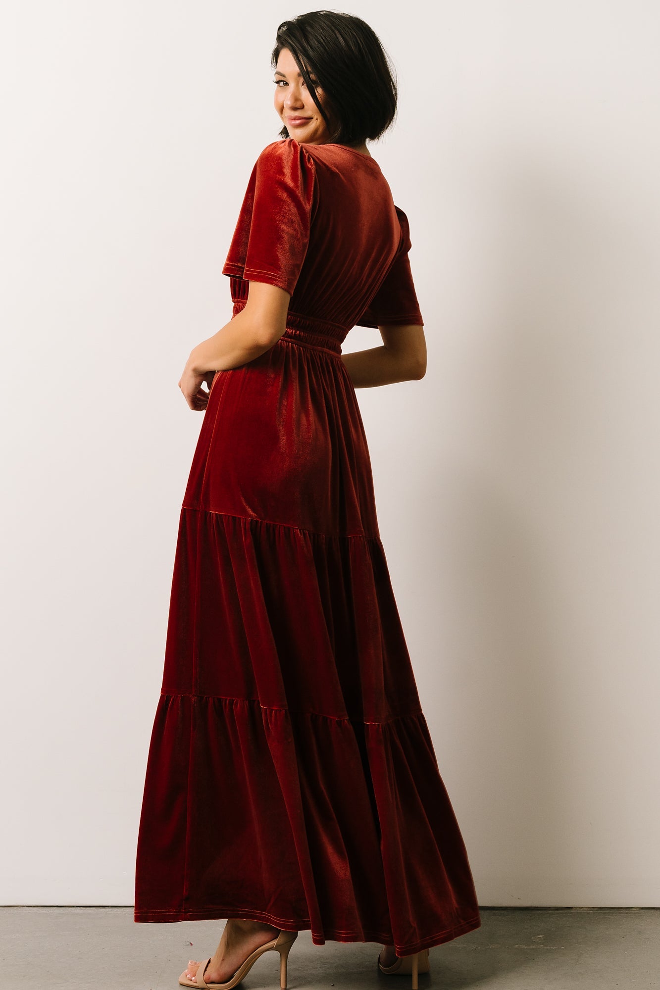 Artemis Velvet Maxi Dress | Terracotta - Baltic Born