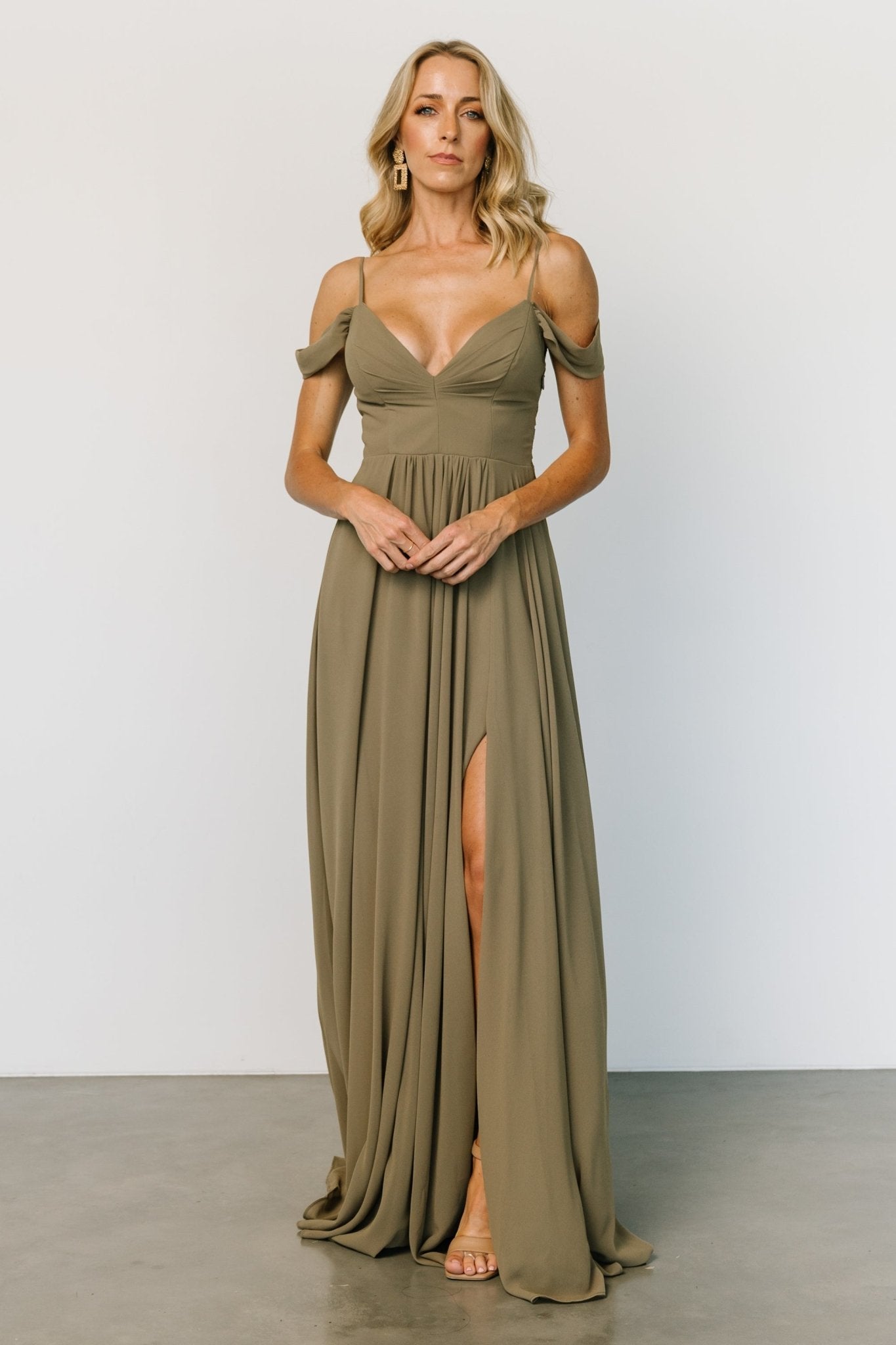 Bianca Lace Maxi Dress, Olive