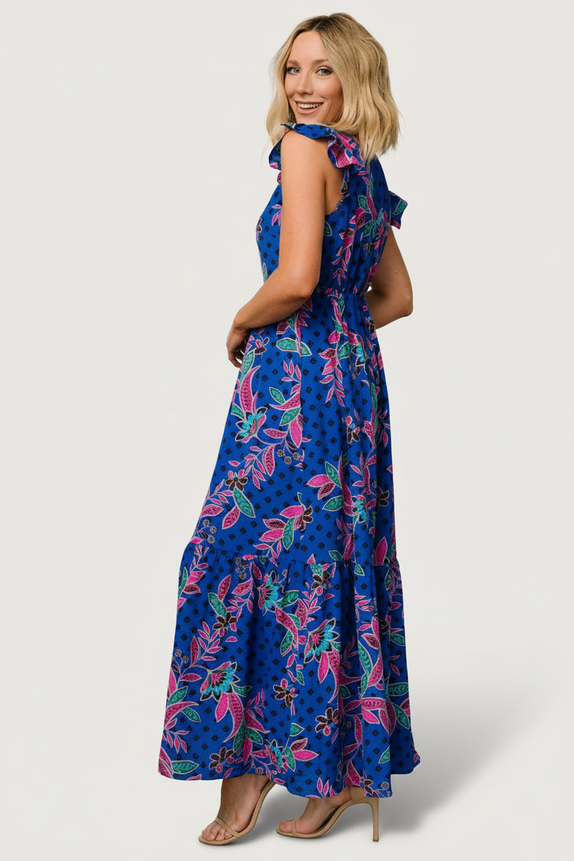 Biscayne Maxi Dress | Indigo Print - Baltic Born