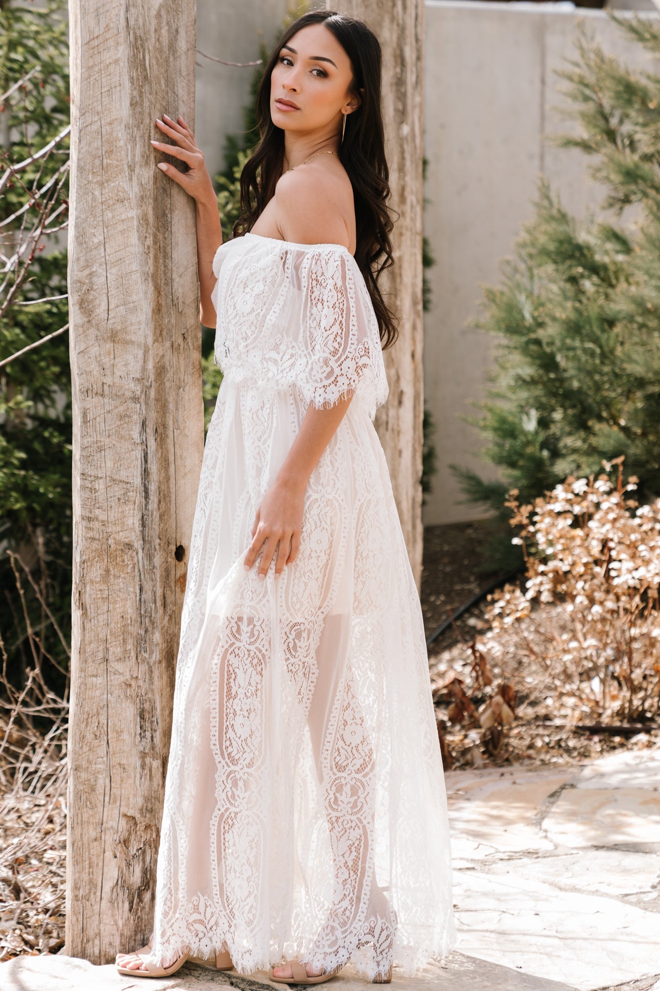 Caroline Lace Maxi Dress | Off White