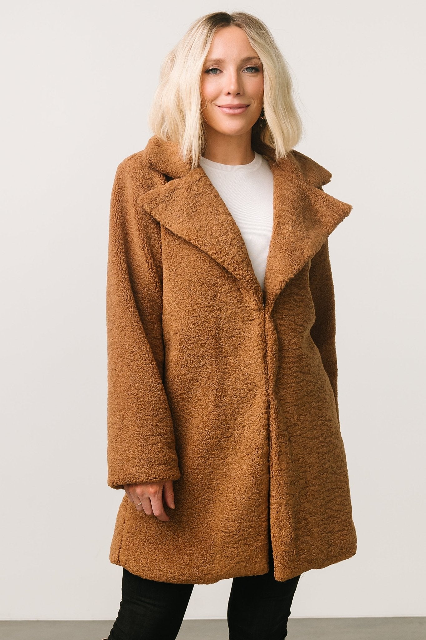 Damien Sherpa Coat, Dark Camel