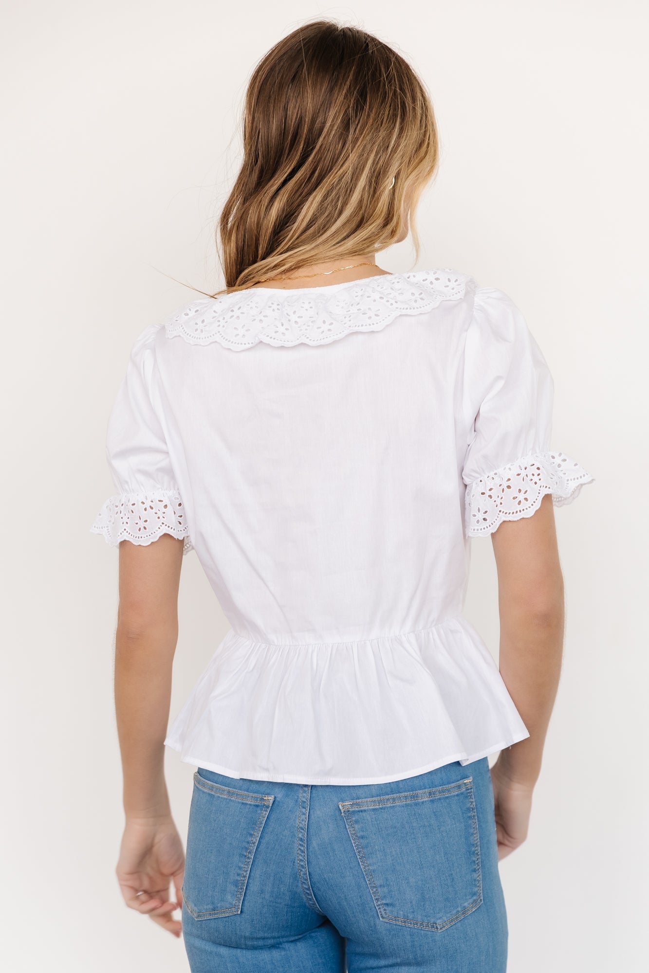 Astoria Smocked Puff Sleeve Top, White