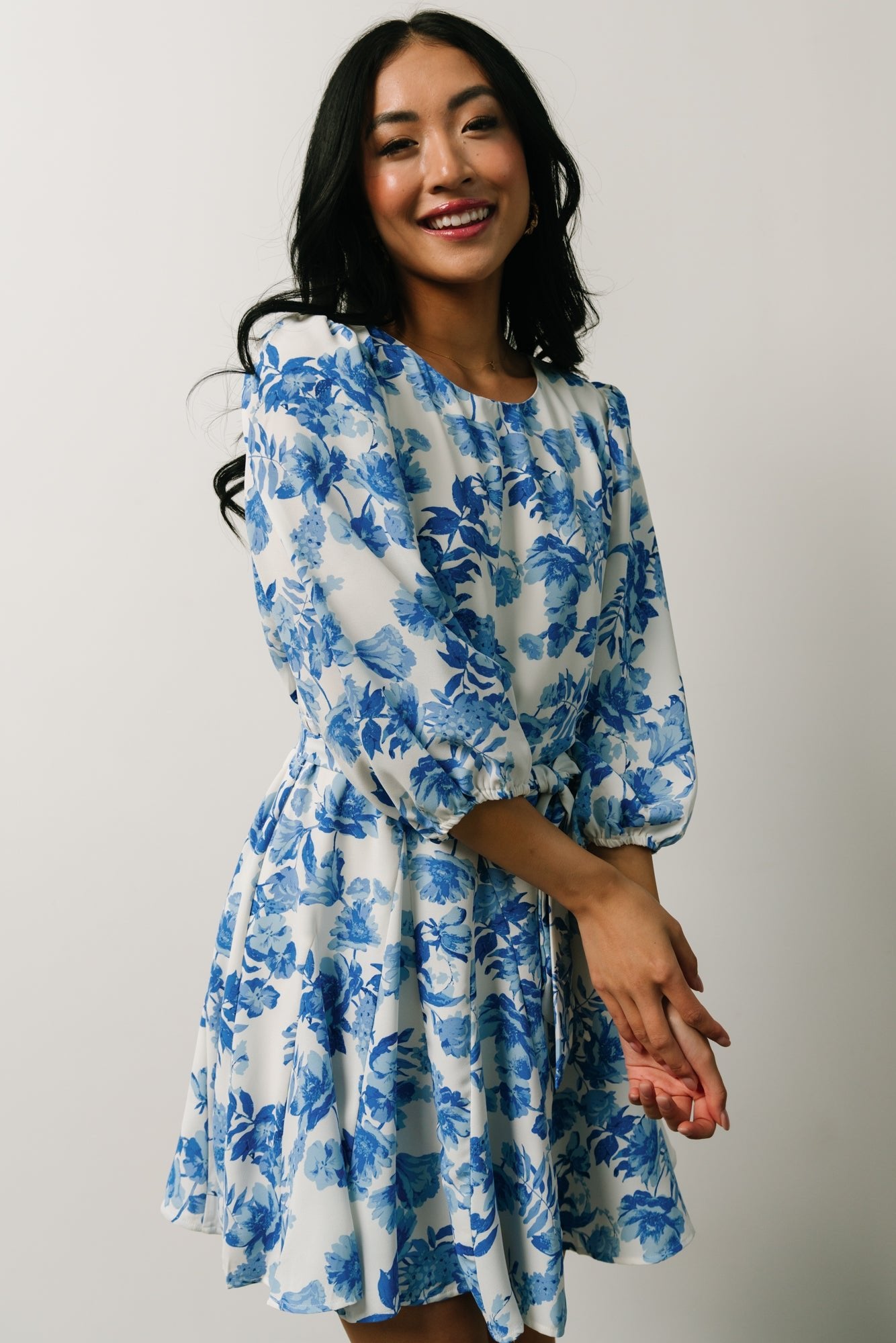 Elena Mini Dress | French Born Blue Floral Baltic 