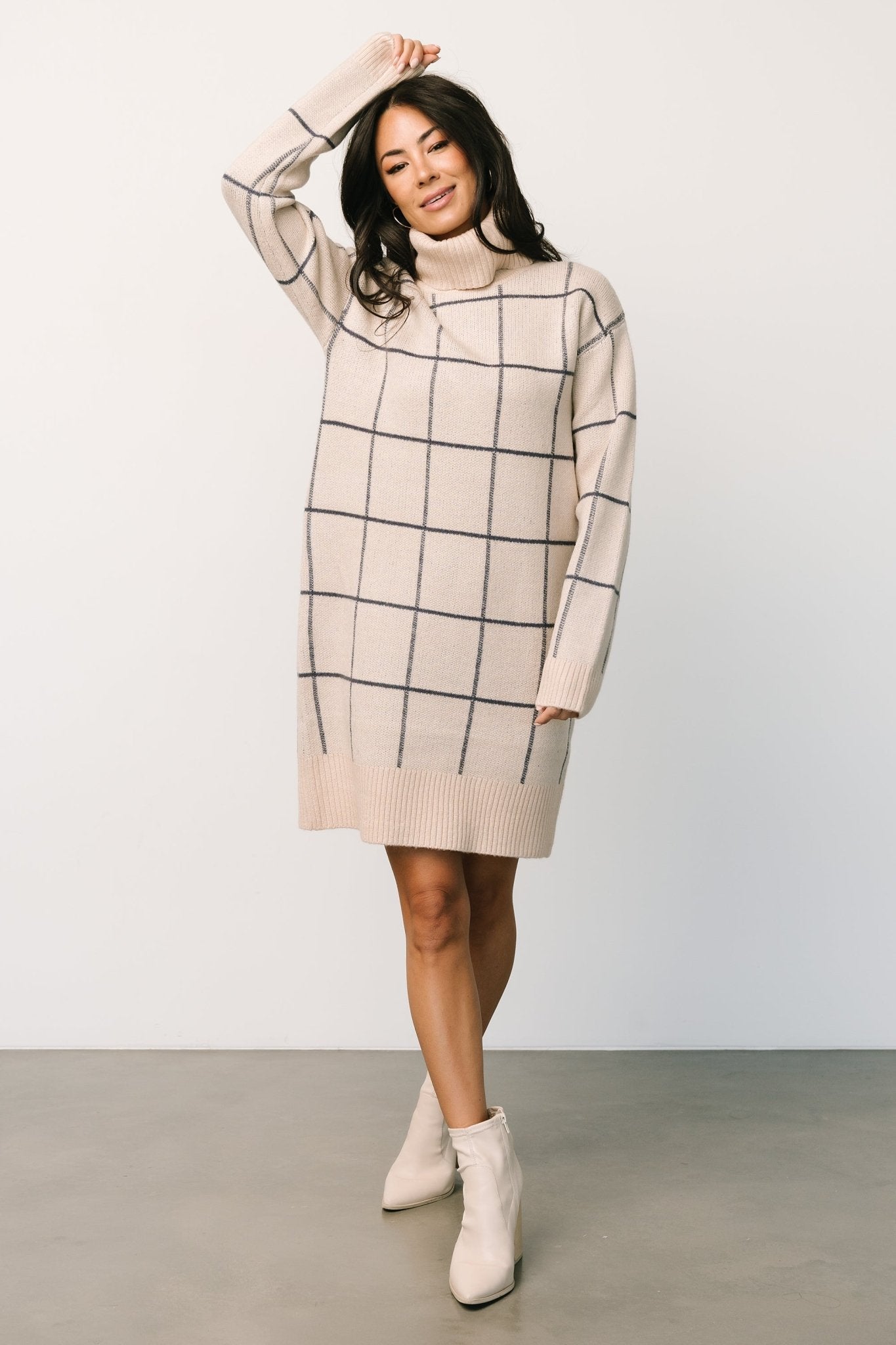 Flinders Sweater Dress | Oatmeal + Navy | Baltic Born
