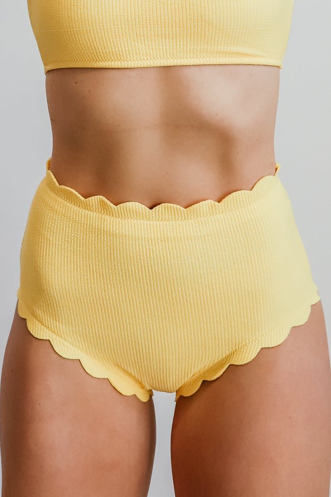 Honolulu High Waist Bikini Bottom, Yellow