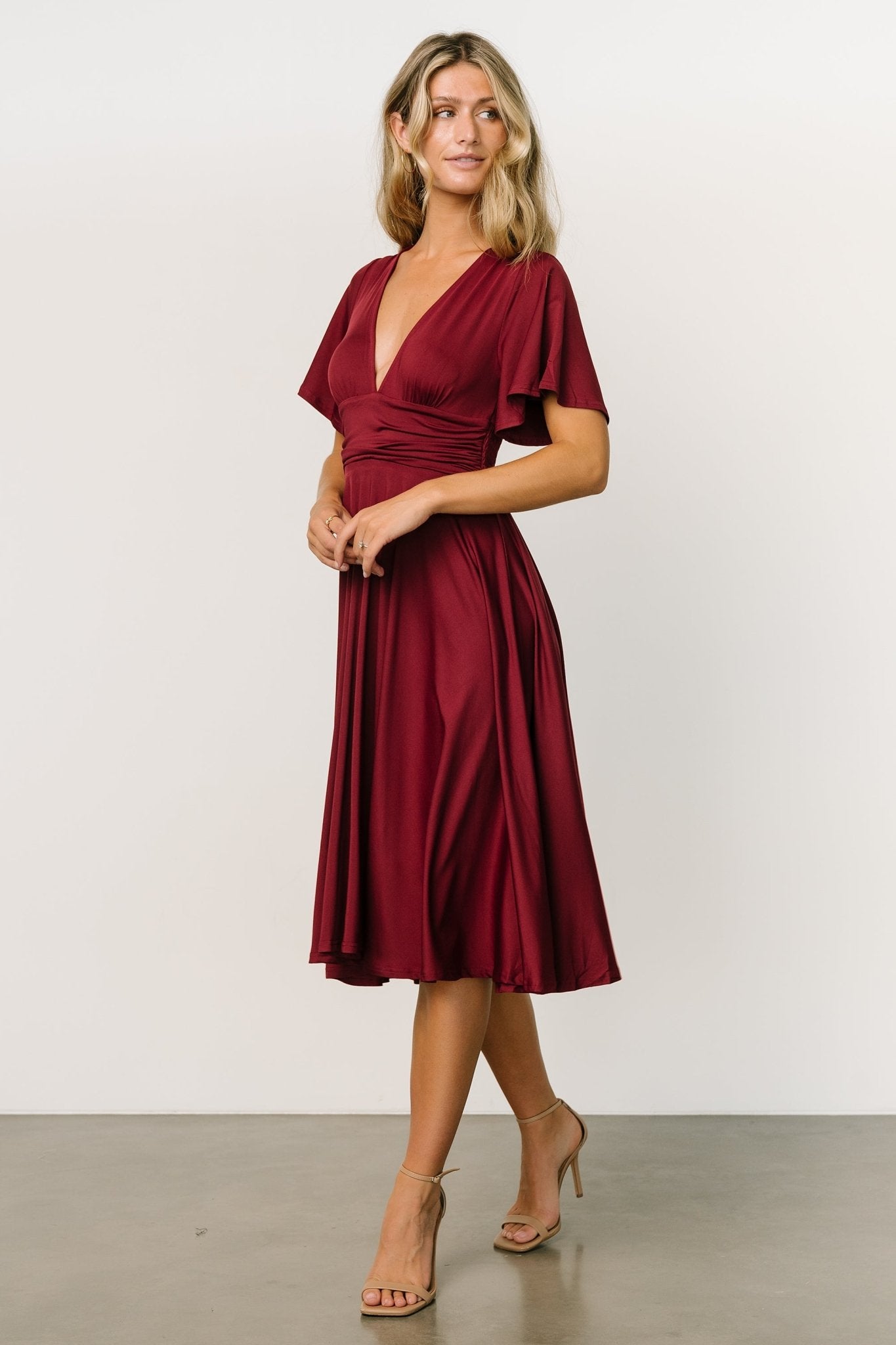 Janette Midi Dress | Wine | Baltic Born