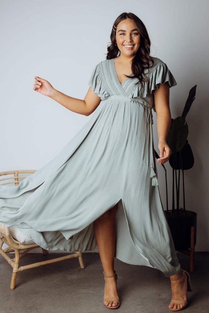 Victoria Off Shoulder Maxi Dress, Light Blue