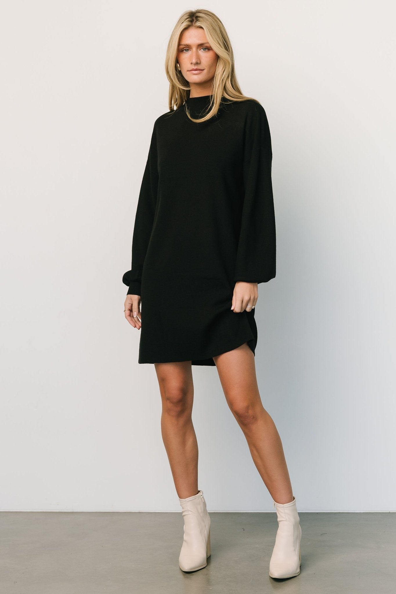 Jennings Sweater Dress, Black