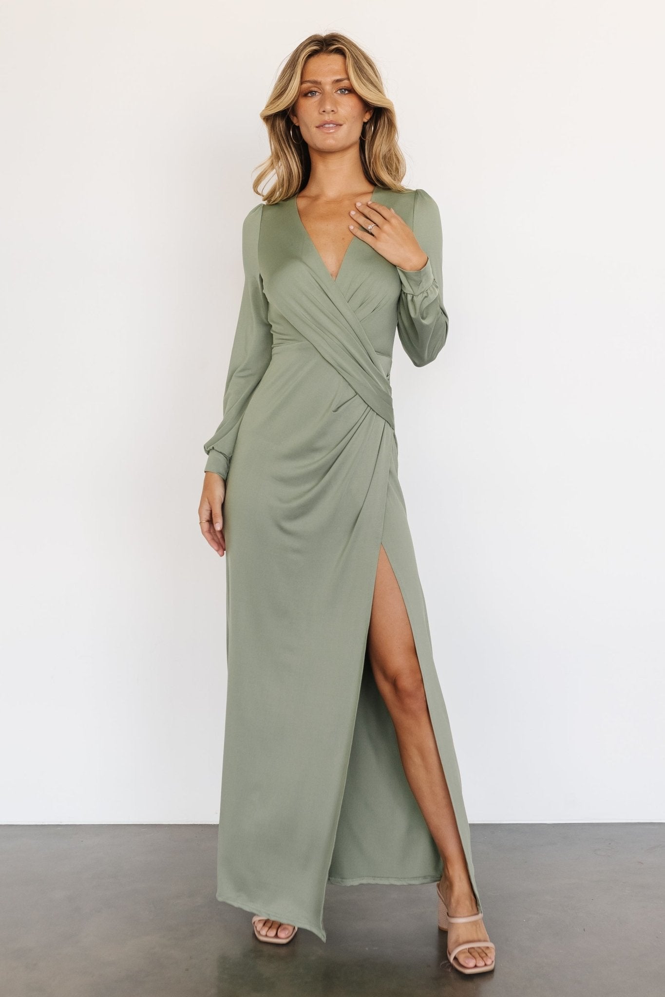 Dusty sage maxi sales dress