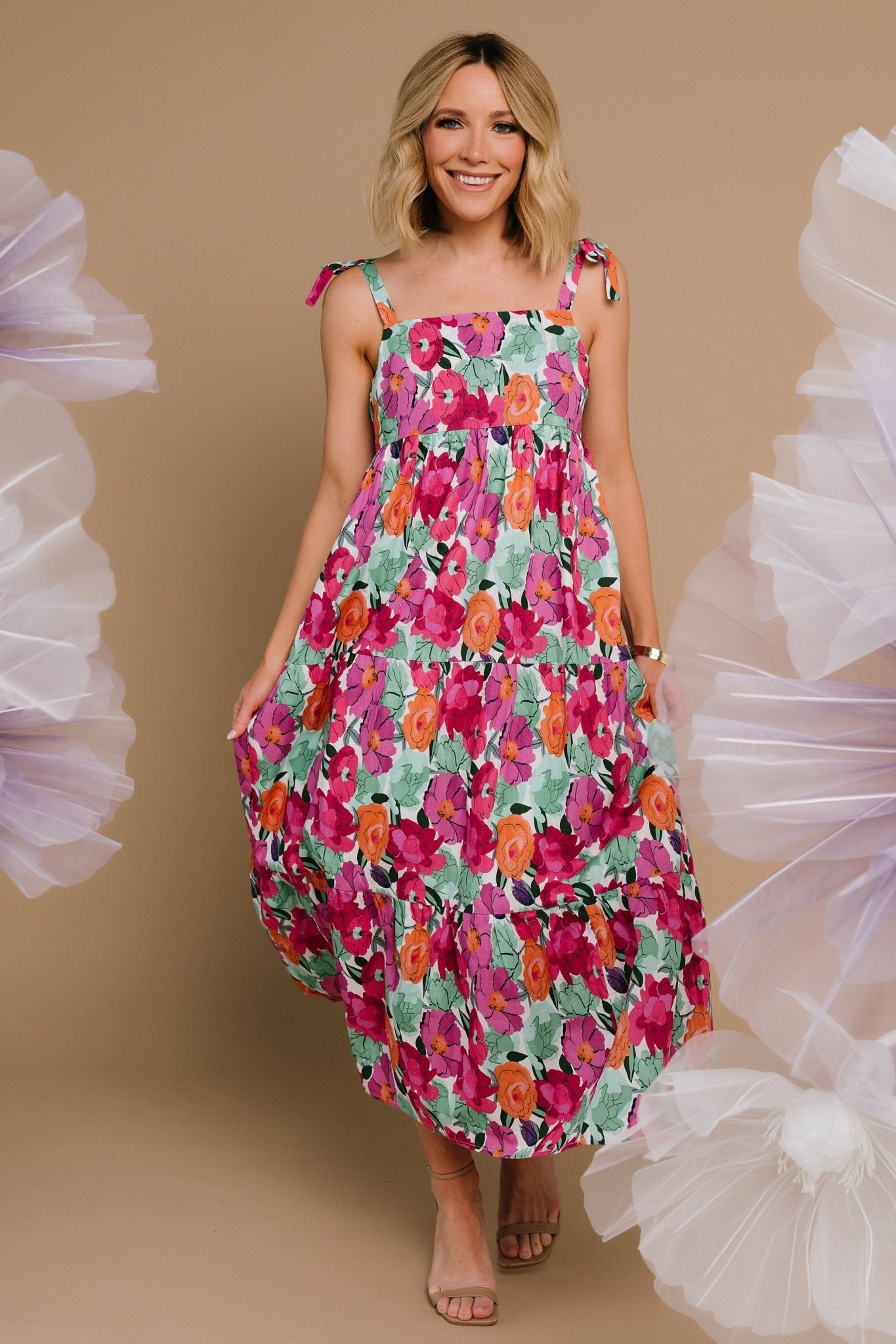Baltic Born Womens Lakewood Tie Dress | Pink Multi | Size: Small Baltic Born Womens Lakewood Tie Dress | Pink Multi | Size: Small
