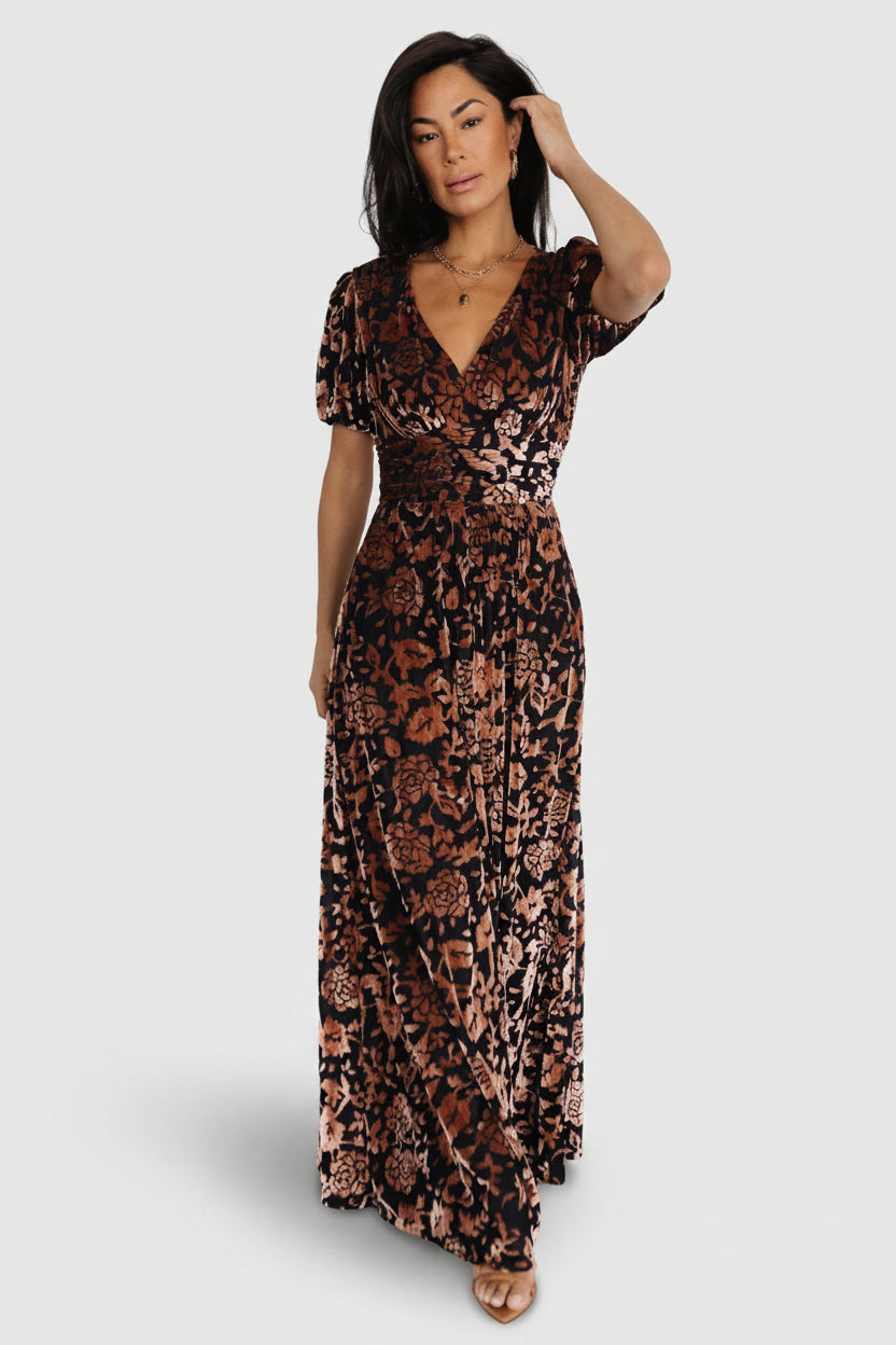 Leslie Velvet Maxi Dress | Black + Bronze Leslie Velvet Maxi Dress | Black + Bronze