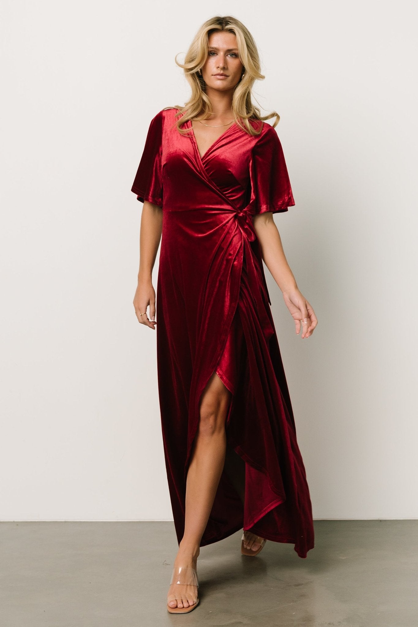 Velvet on sale wrap gown