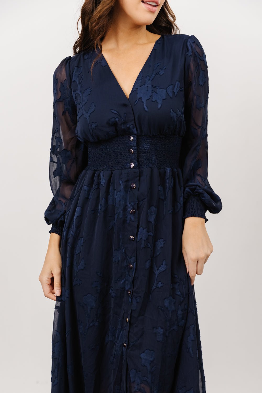 Pippa Ruffle Maxi Dress, Navy