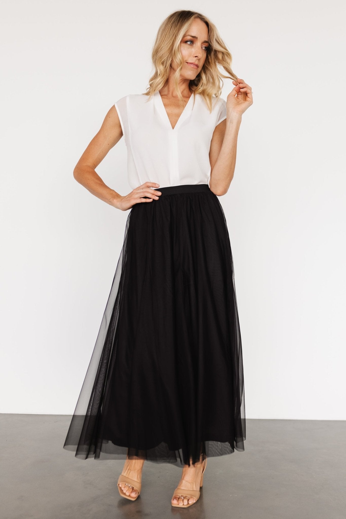 Tulle Skirt Long Pleated Skirt Black Tulle Skirt Iconic Long Black