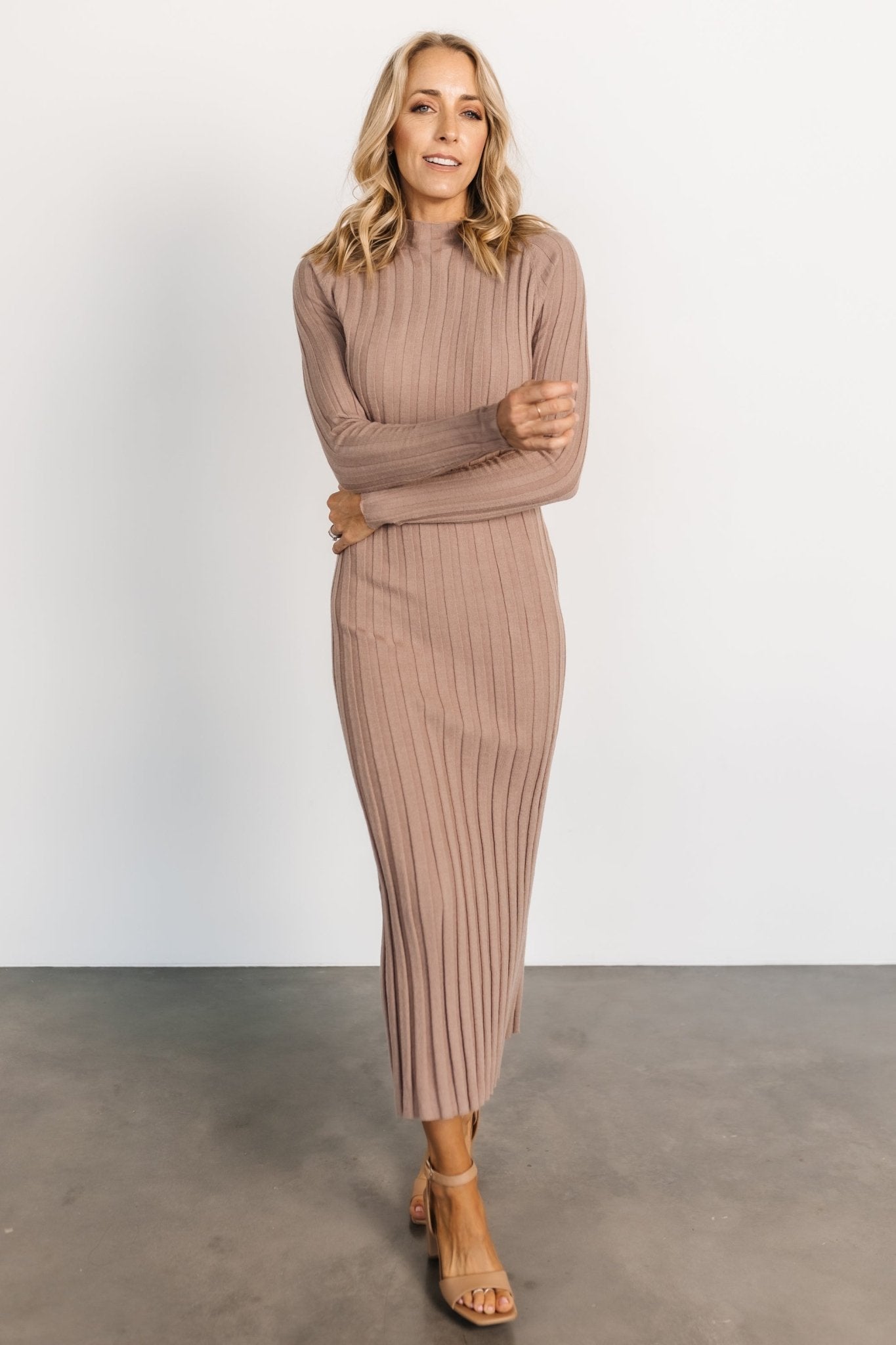 Oliver Ribbed Sweater Dress | Mocha