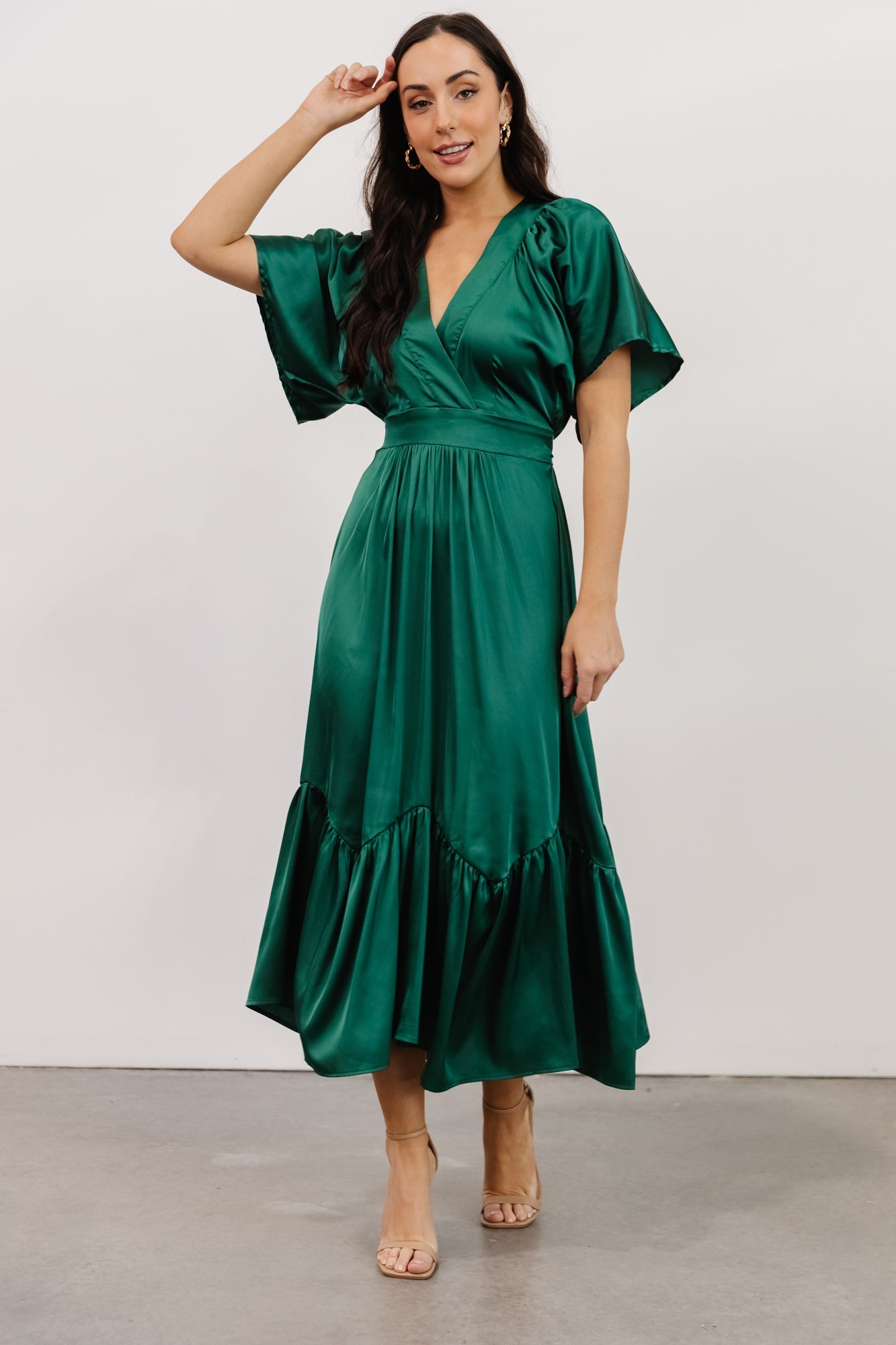 Green Satin Dress