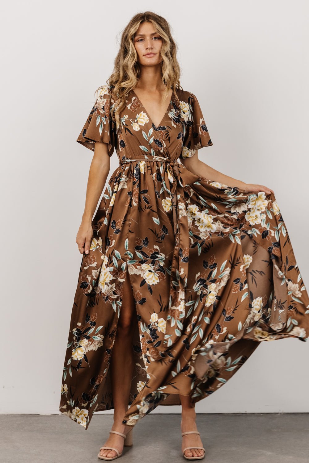 Silk floral maxi dress Clearance