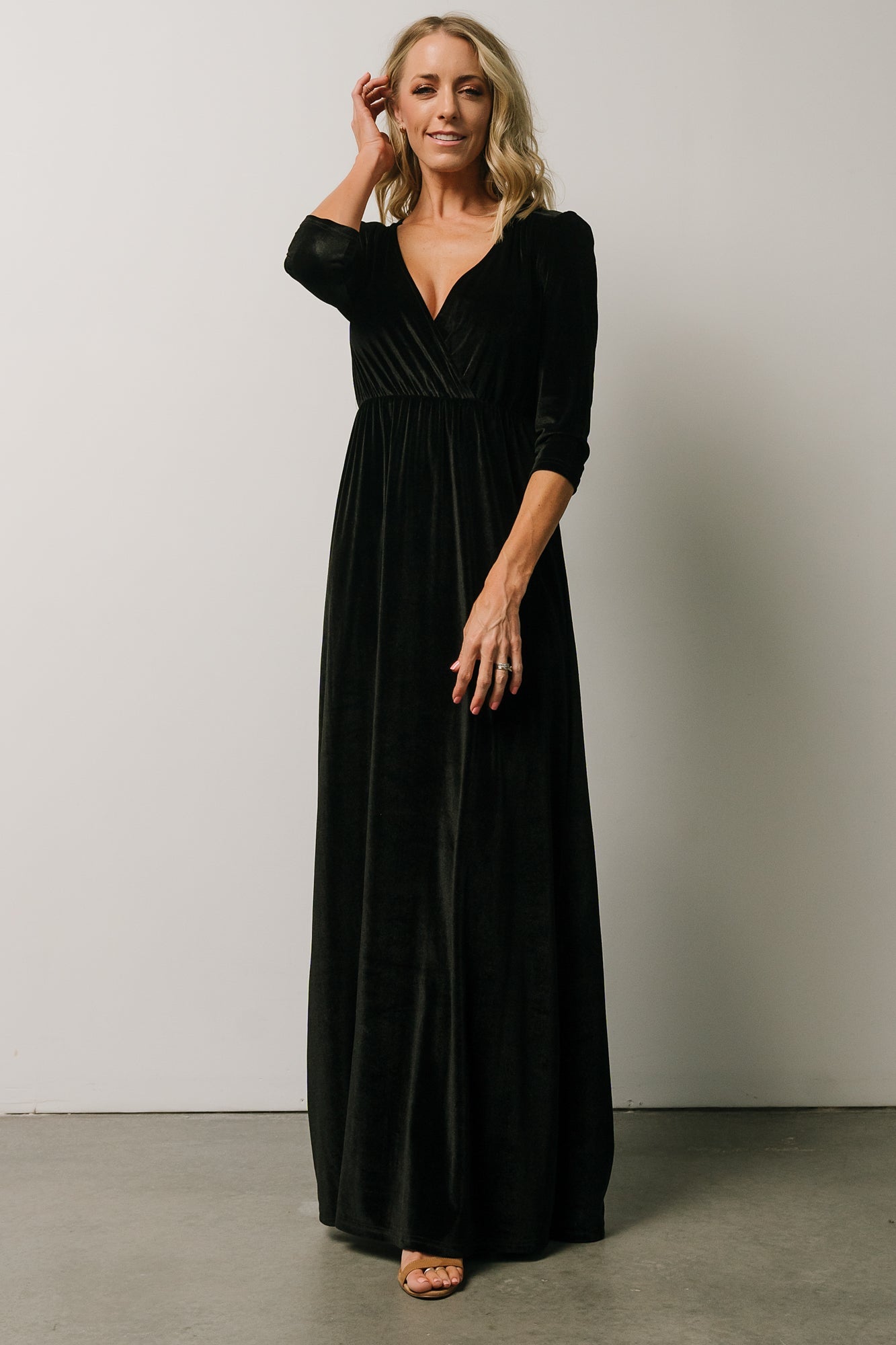 Velvet black maxi dress Clearance